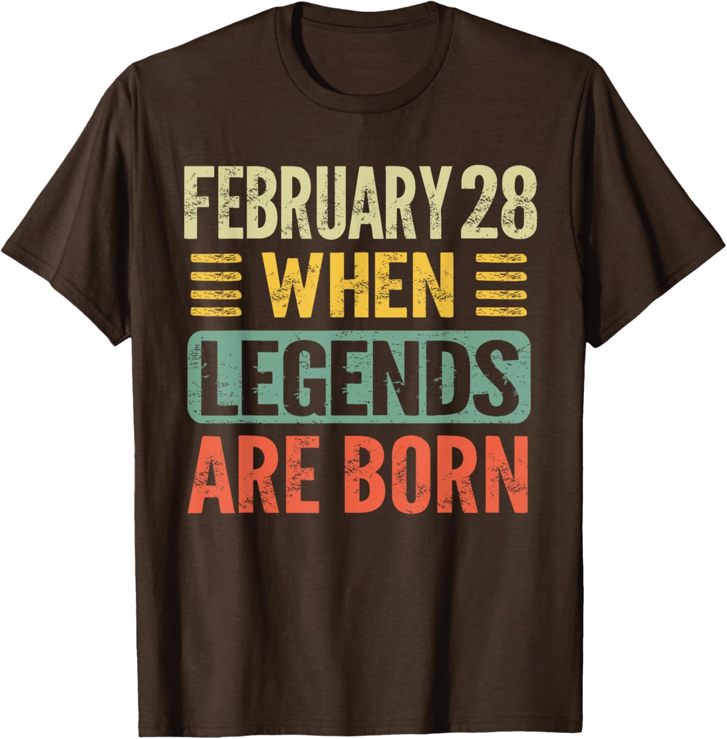 February 28 Legends Born Vintage T-Shirt for Birthday Celebration - 12