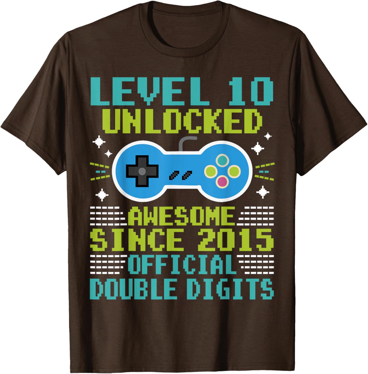 Cool 10th Birthday Boys T-Shirt Level 10 Unlocked Awesome Since 2015 - 5