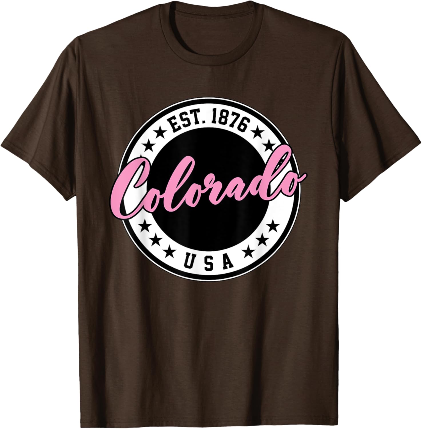 Colorado USA Script Circle Pink Text T-Shirt for Stylish Comfort - 13
