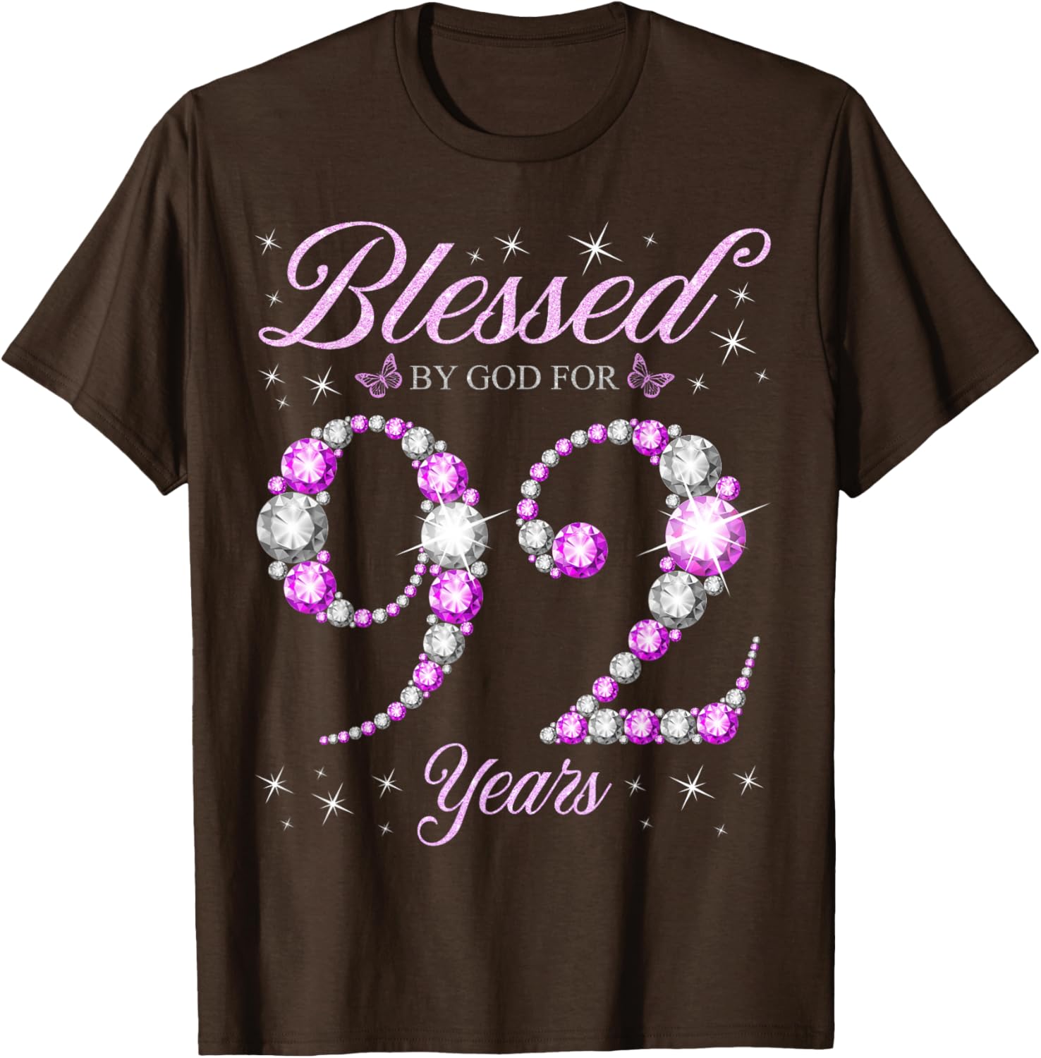 Blessed By God 92 Years Old Birthday Party T-Shirt for 92nd Celebration - 12