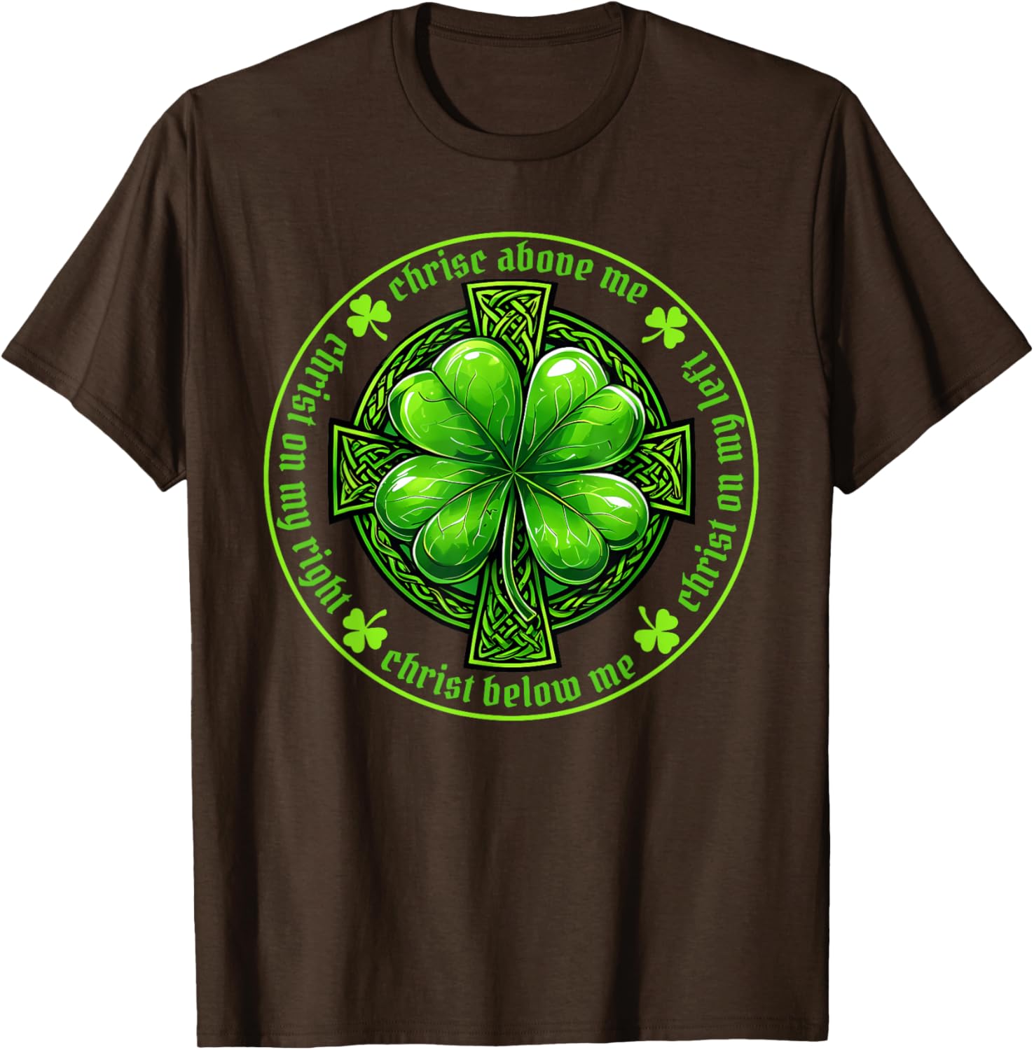 St Patrick's Breastplate Prayer T-Shirt Irish Cross Design for Catholics - 16