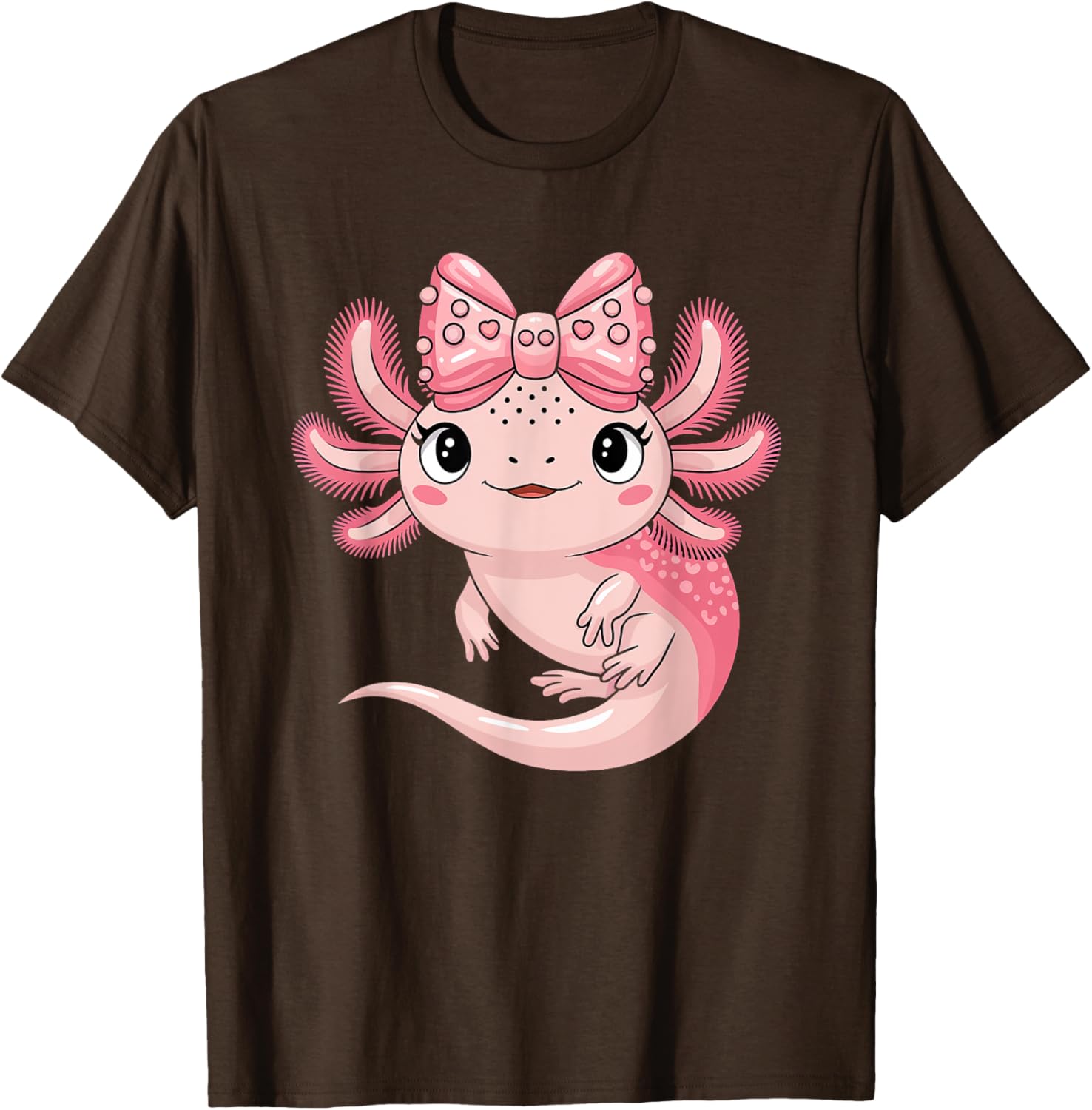Cute Axolotl Girls Coquette Bow T-Shirt for Axolotl Lovers - 5