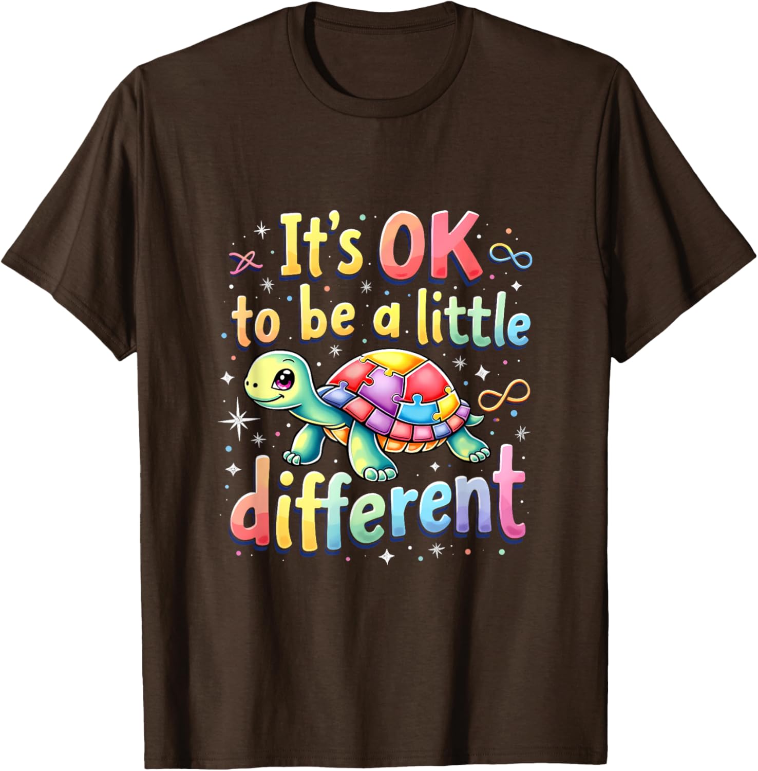 Autism Awareness Turtle T-Shirt It's Okay to Be Different Fun Tee - 14