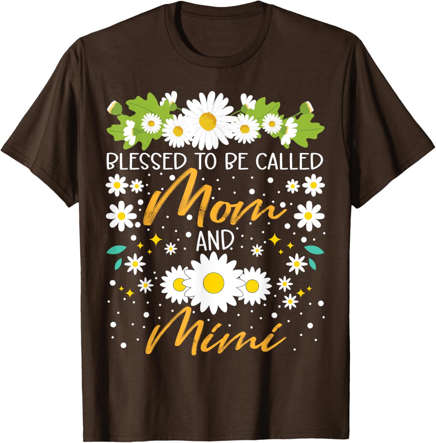 Blessed to Be Called Mom and Mimi Daisy Floral T-Shirt for Family Fun - 20