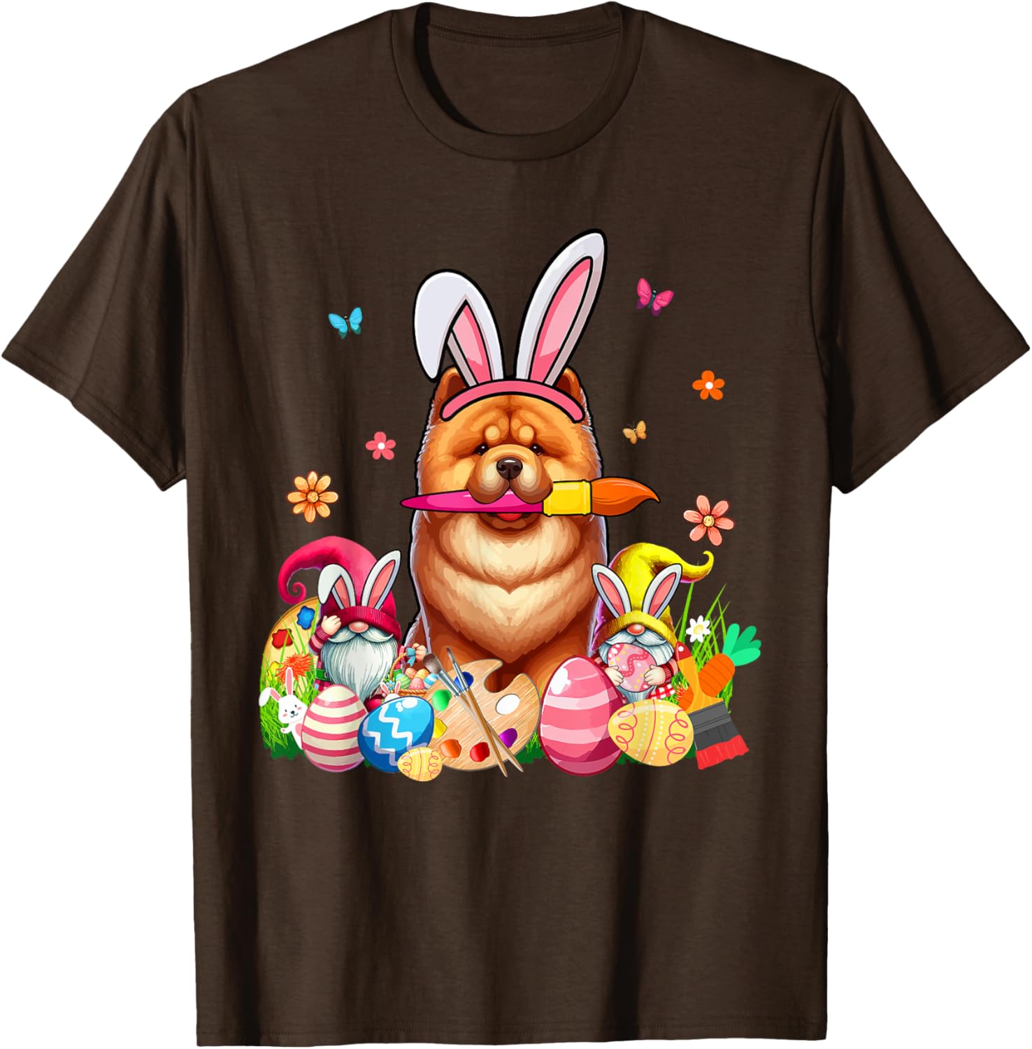 Chow Chow Cosplay Bunny Gnome Easter Eggs T-Shirt for Pet Lovers - 7