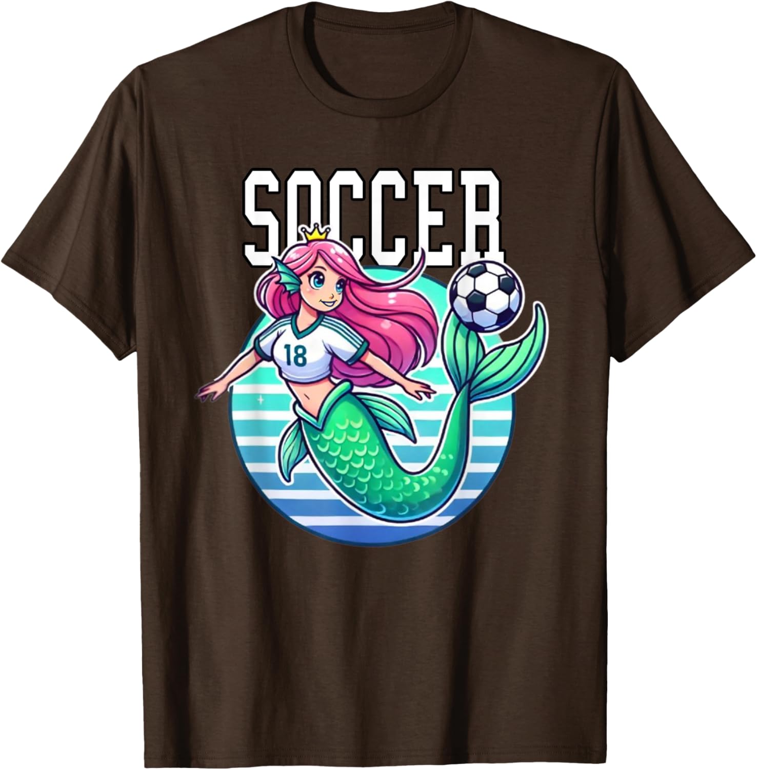 Soccer Mermaid Playing Soccer T-Shirt for Fans of Fun Sports Apparel - 14