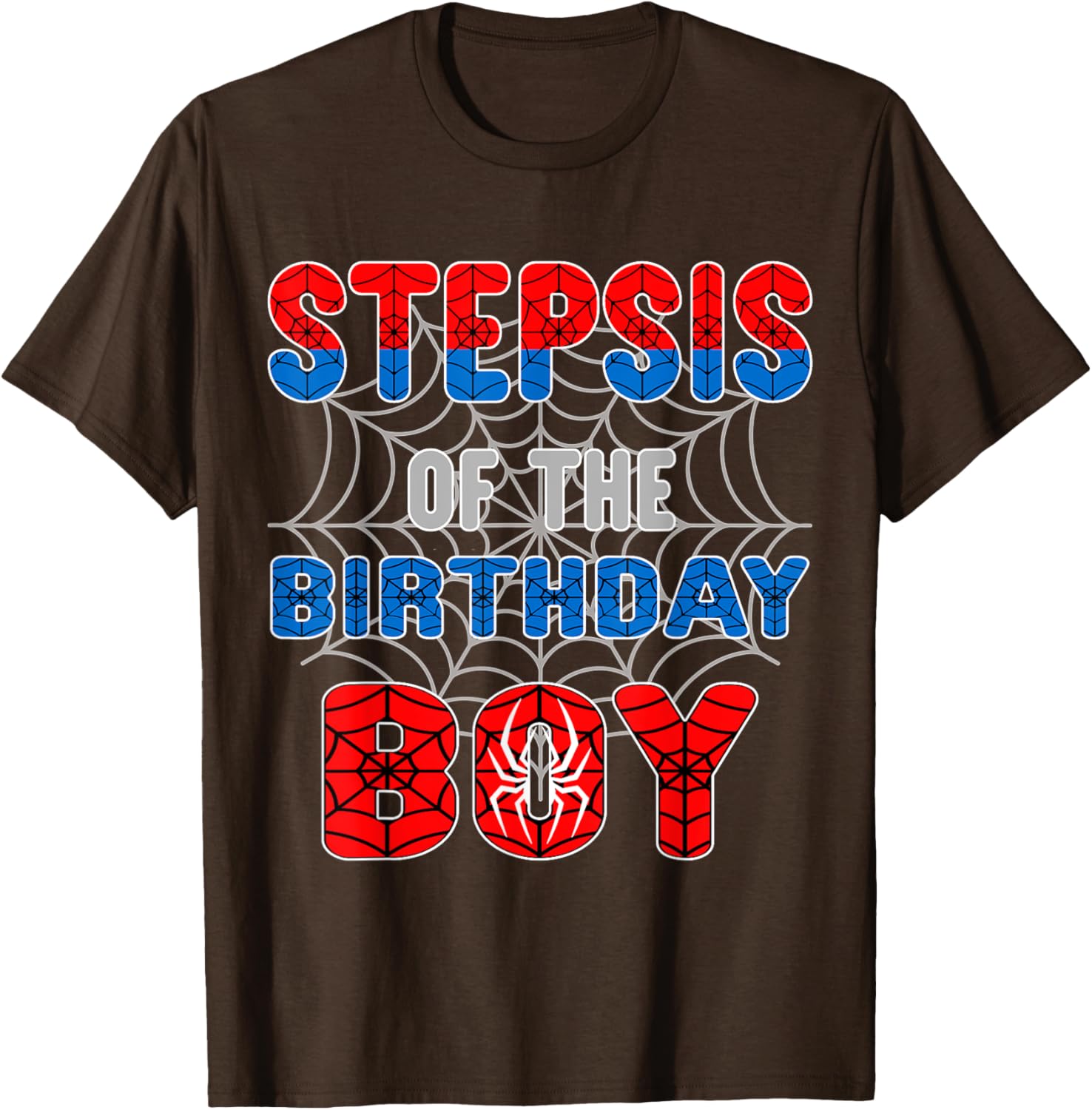 Spider Web Birthday Party T-Shirt for Step Sis of the Birthday Boy - 6