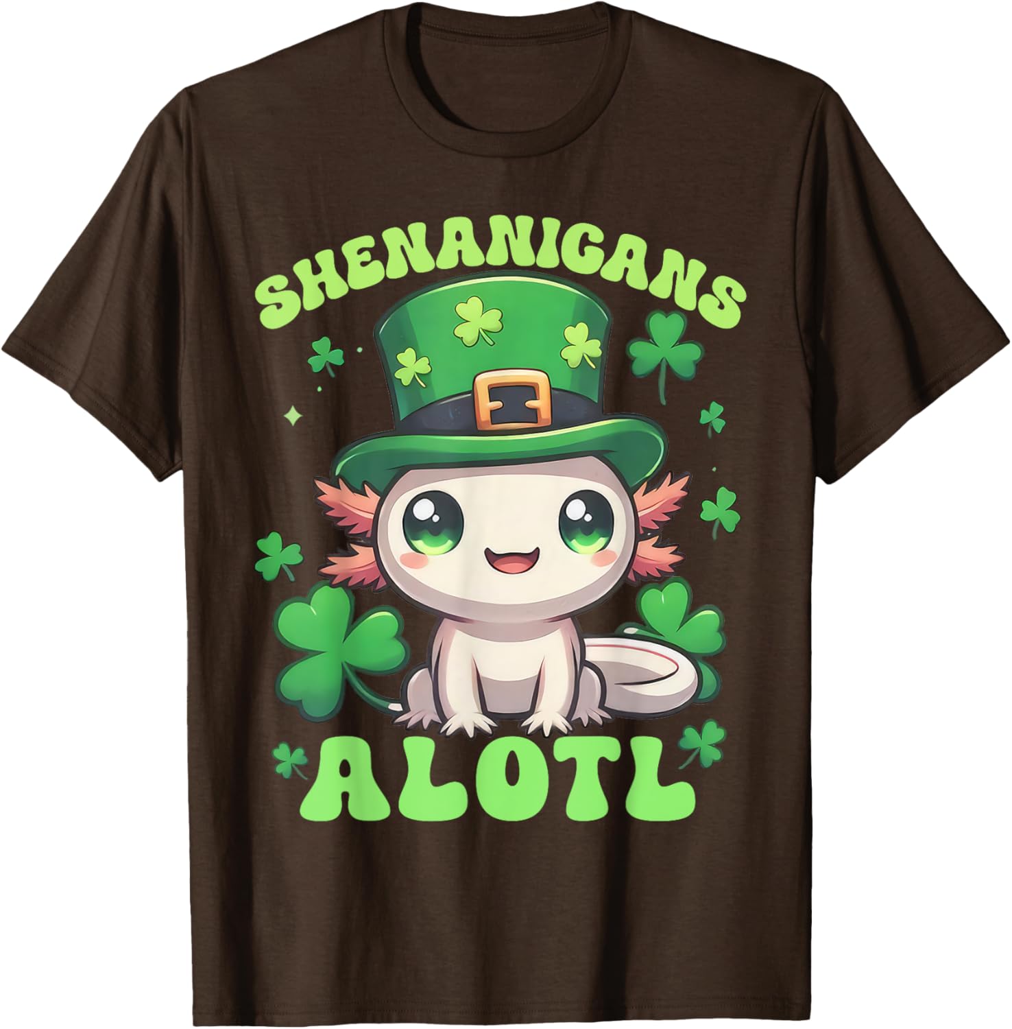 Axolotl St. Patrick's Day Fun T-Shirt for Kids and Adults - 2