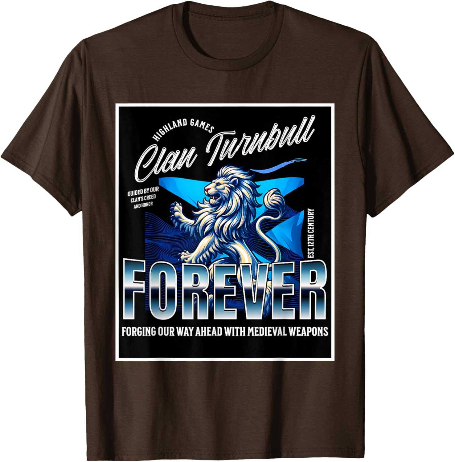 Clan Turnbull Strength and Honor Lion Roots T-Shirt for Family Pride - 2