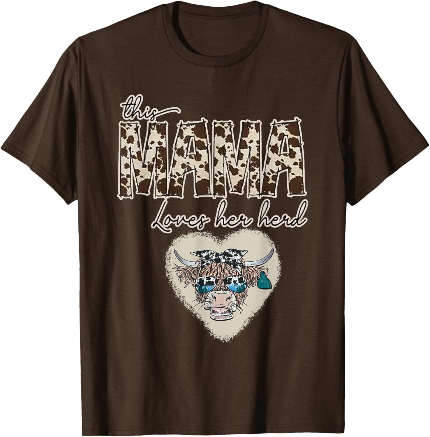 Cute Cow Print Mama Shirt for Farmers, Love Your Herd T-Shirt - 10