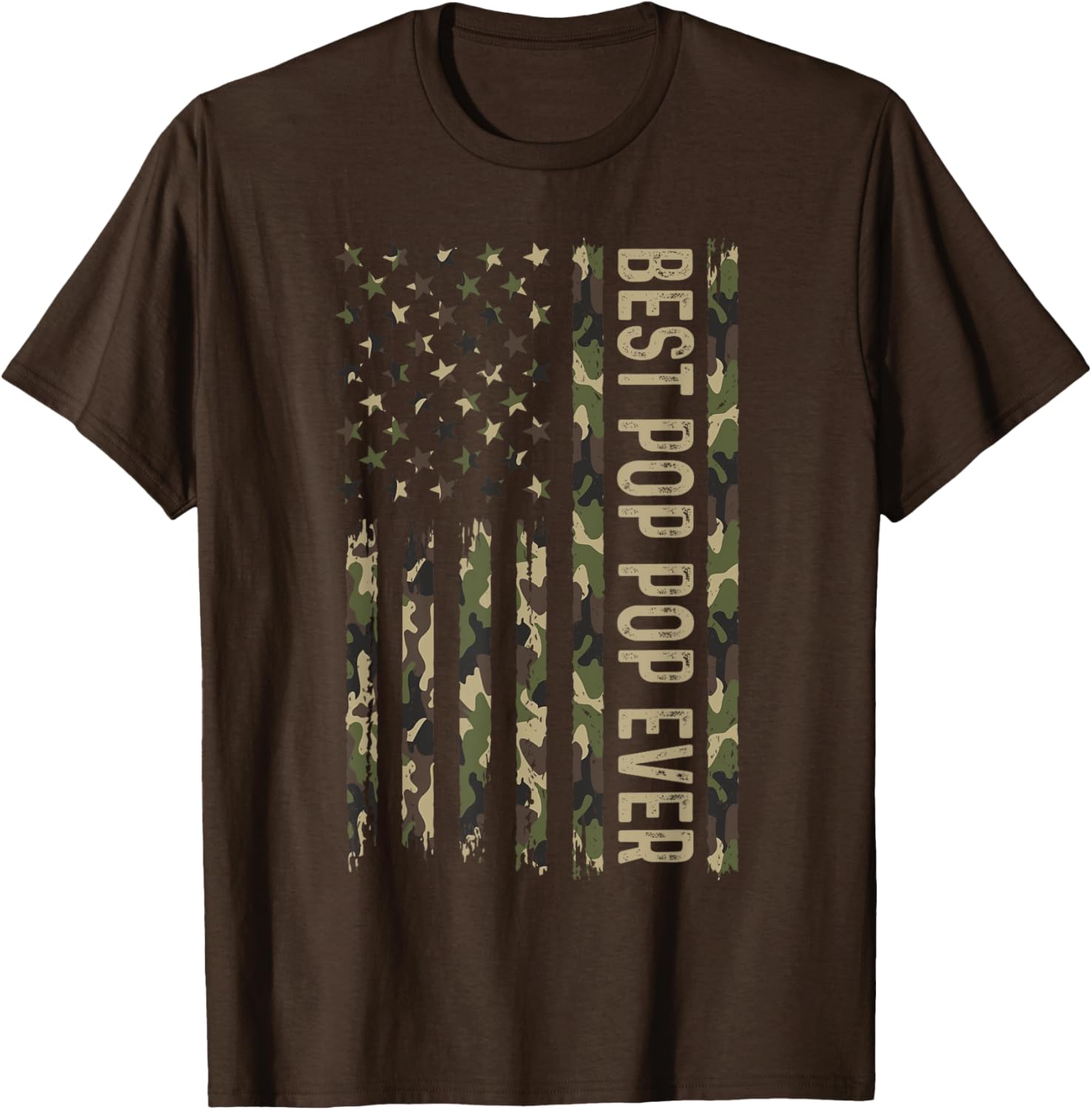Best Pop Pop Ever Military Camouflage Flag T-Shirt for Dads - 19