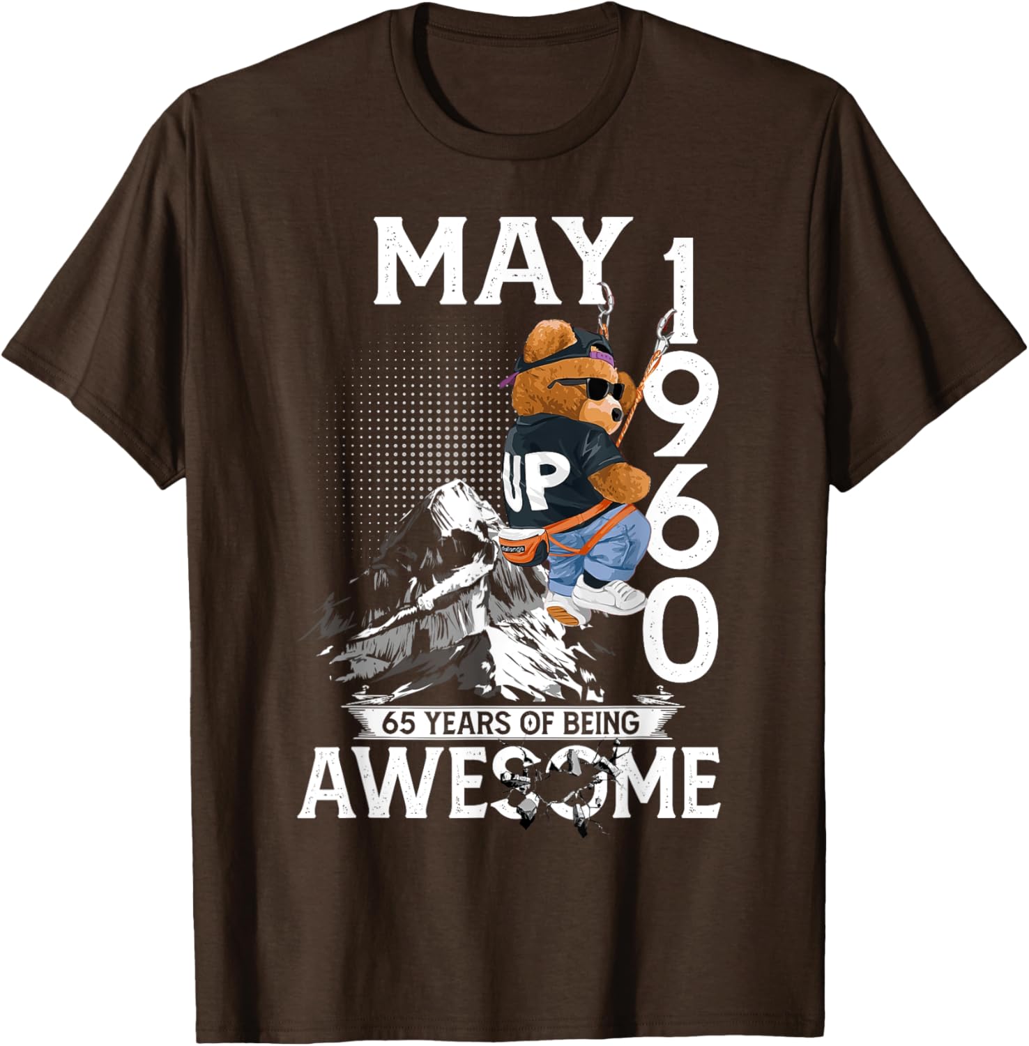 65th Birthday Bear Legends T-Shirt for Men May 1960 Vintage Style - 27