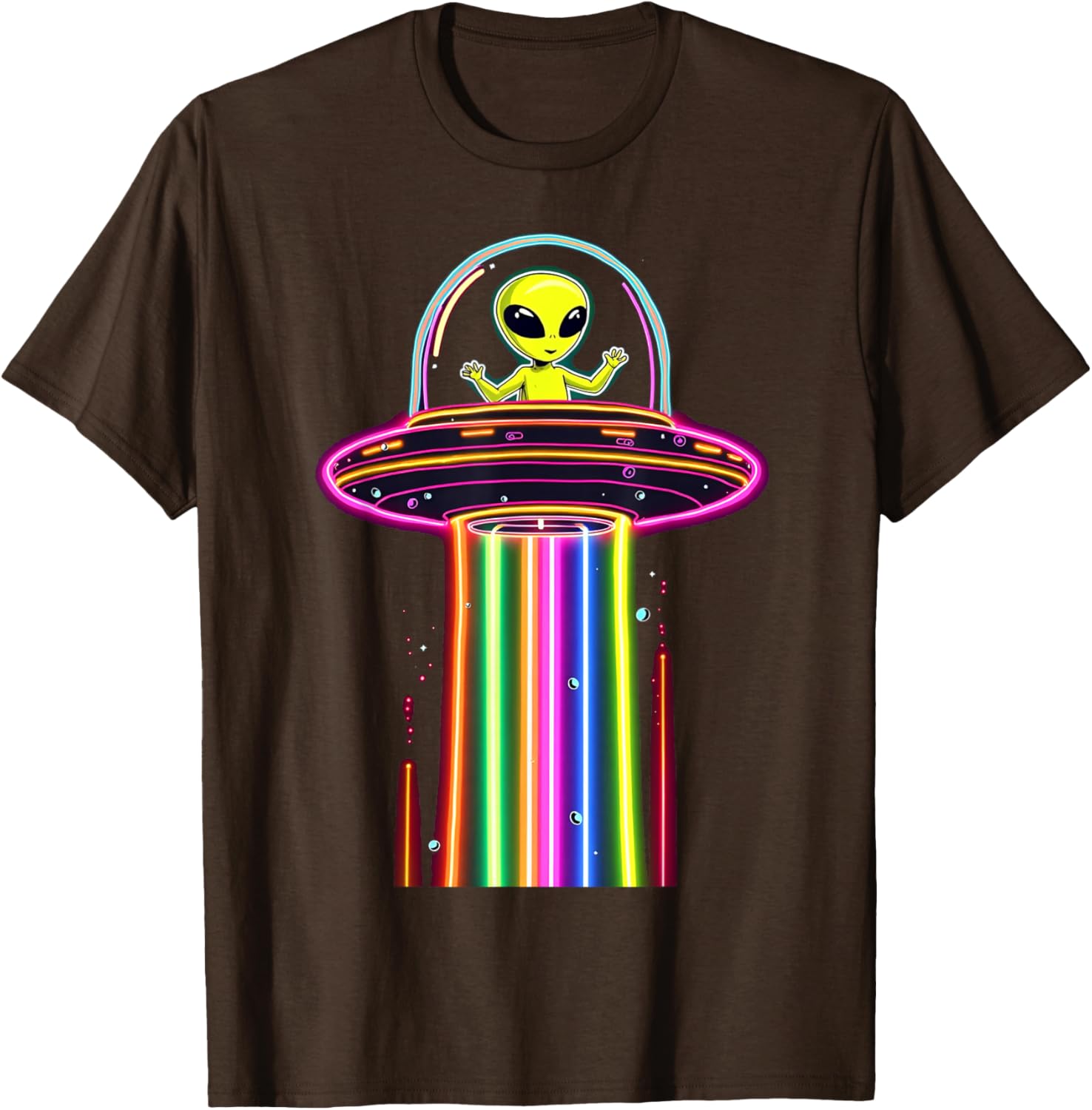 Colorful Alien Spaceship Lights Kids T-Shirt for Galaxy UFO Lovers - 4