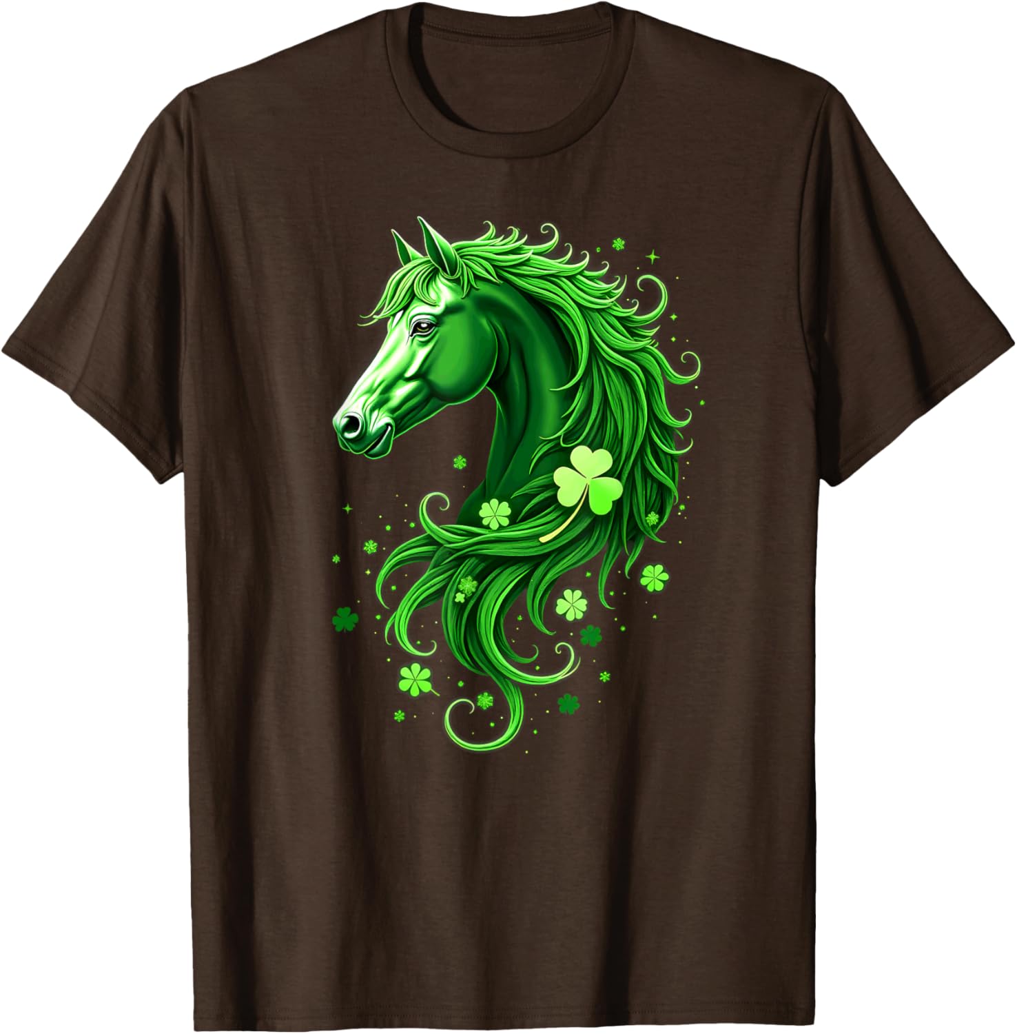 St Patrick's Day Horse Shamrocks T-Shirt for Festive Green Delight - 5