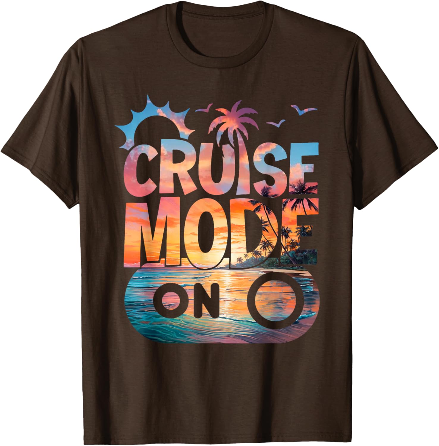 Cruise Mode On Tropical Sunset Family T-Shirt for Fun Vacation Vibes - 13