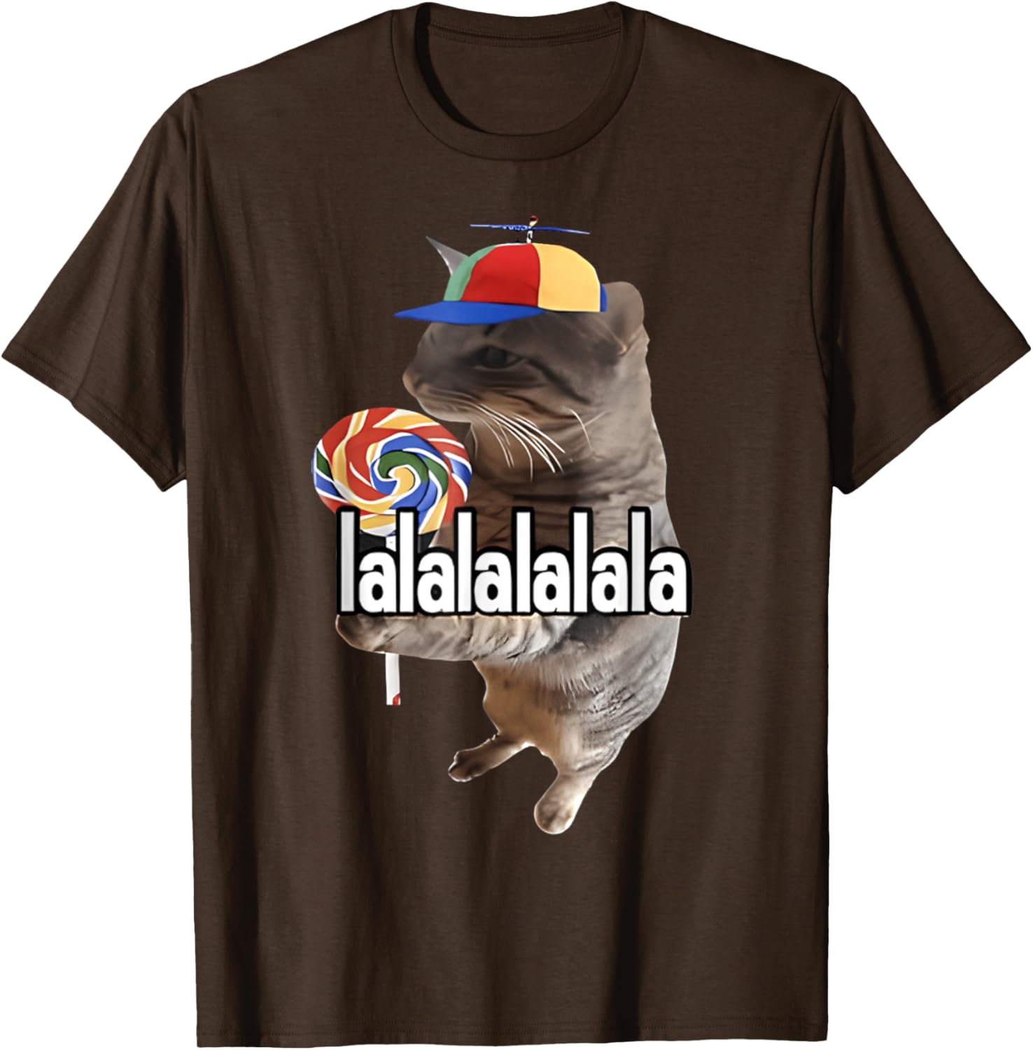 Silly Cat with Lollipop Funny Meme T-Shirt for Men, Women, Kids - 23