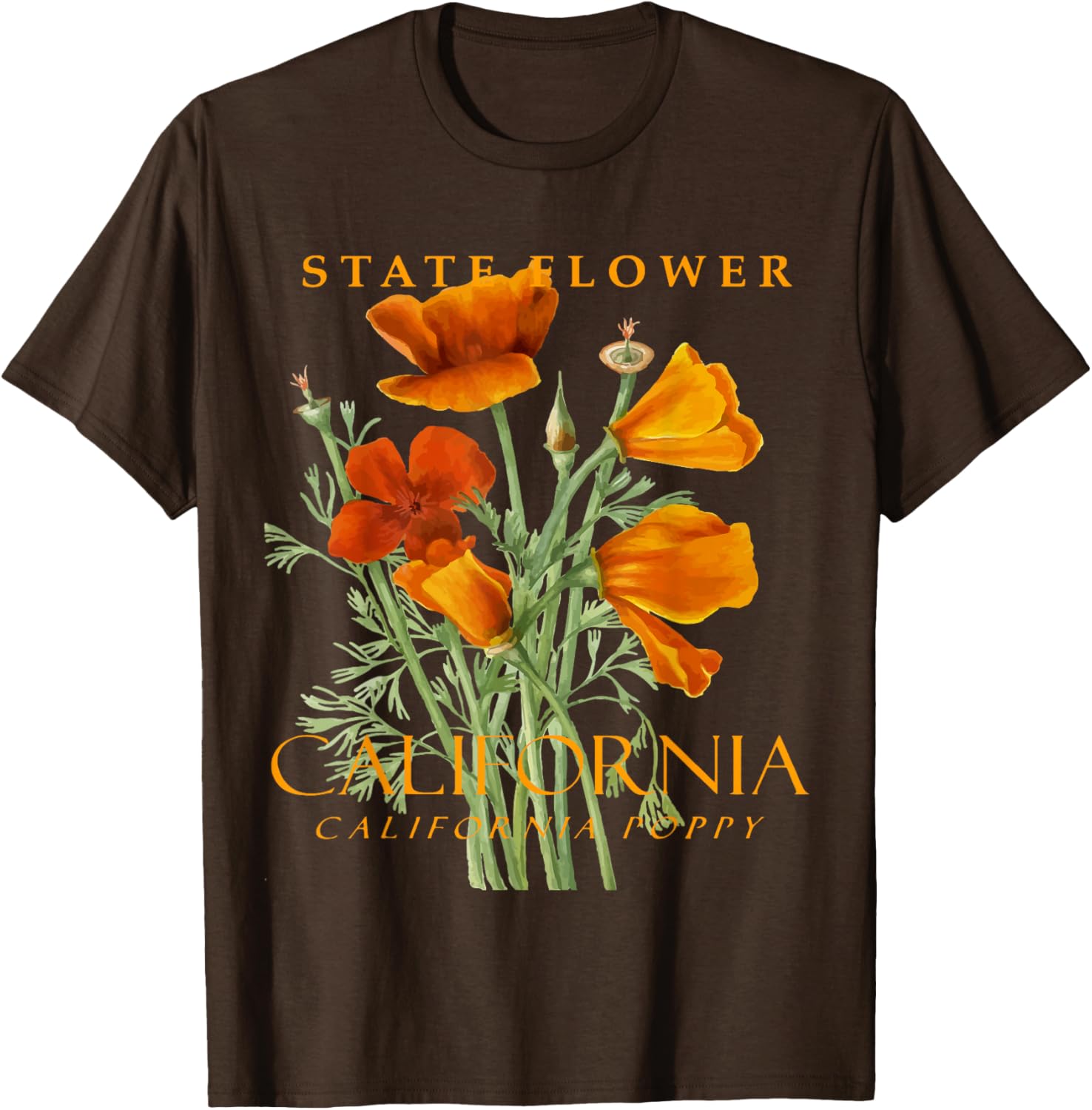 California Poppy T-Shirt for Nature Lovers - Stylish Floral Apparel - 5