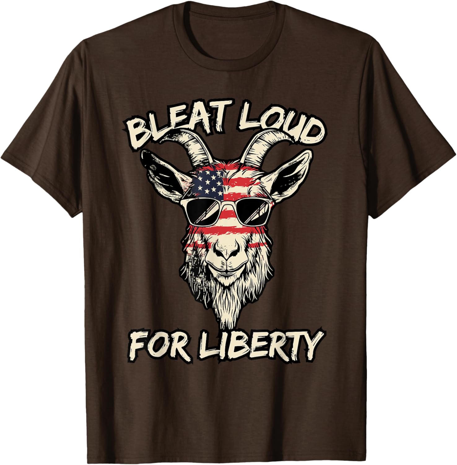 Cool American Goat in Sunglasses USA Flag T-Shirt for Patriotic Style - 5