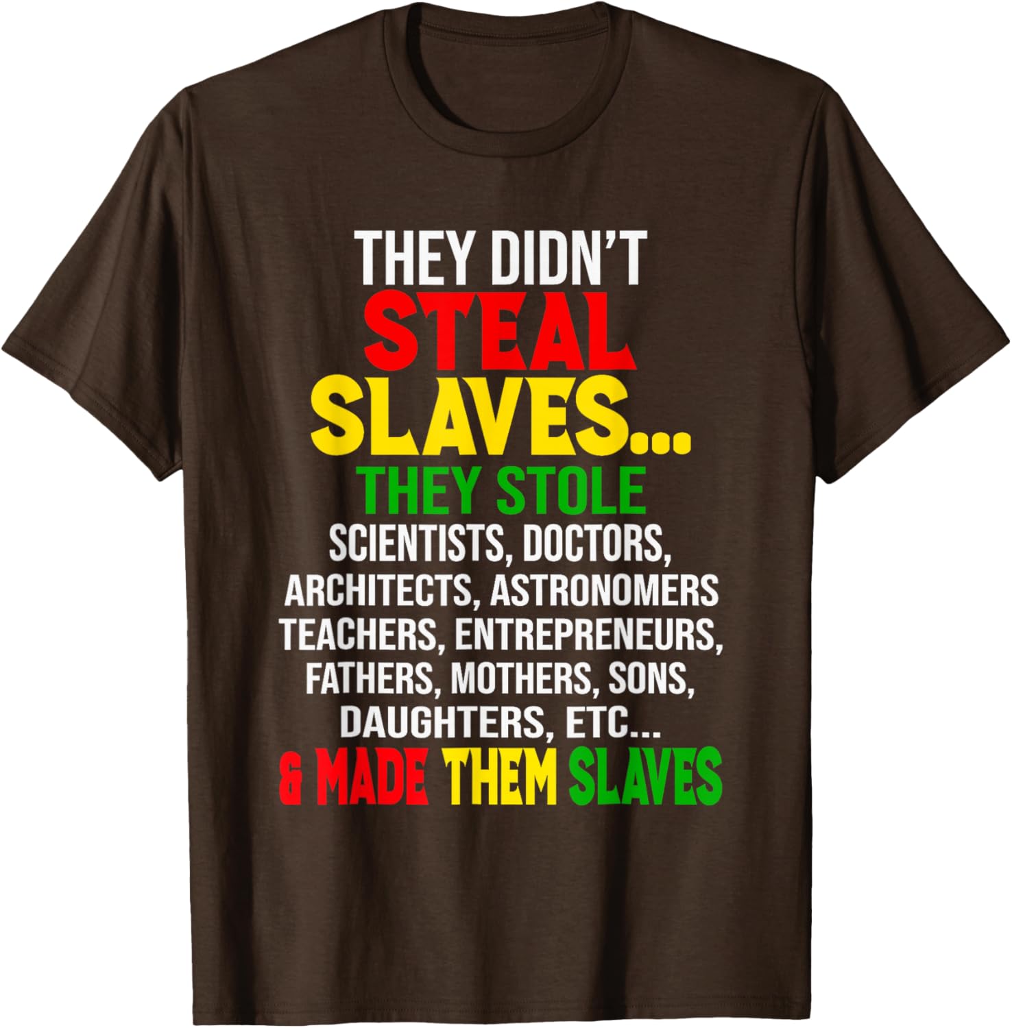 They Didn't Steal Slaves Melanin Black History Month T-Shirt for All - 21