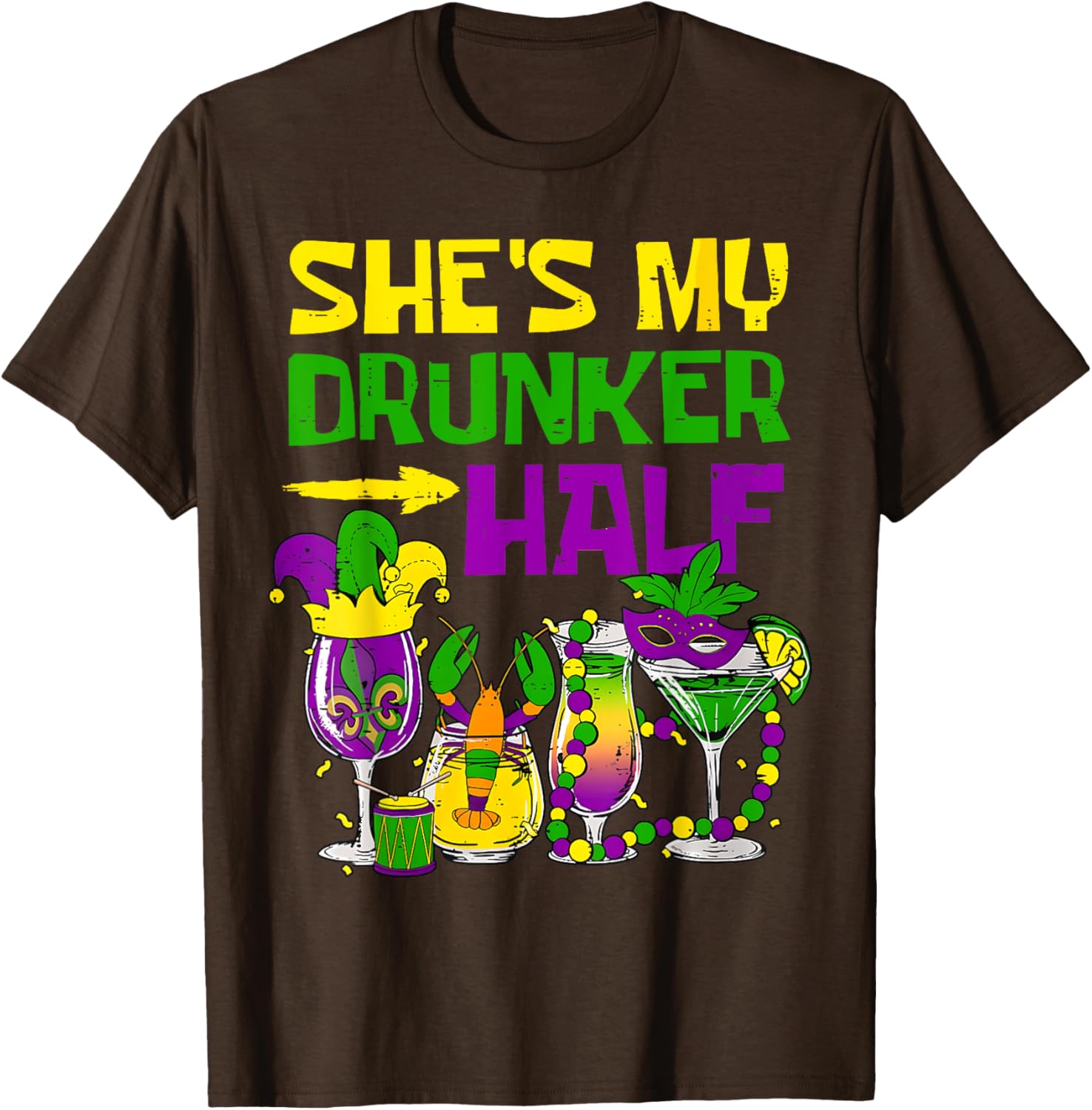 She's My Drunker Half Mardi Gras T-Shirt for Fun Party Celebrations - 2