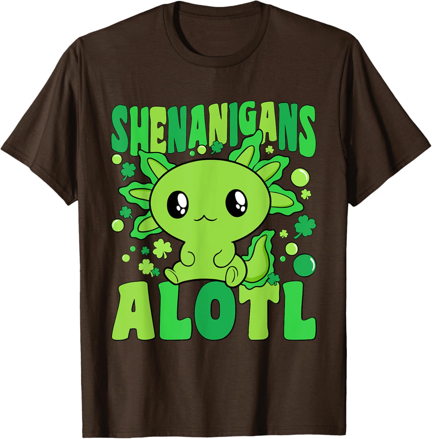 Cute Axolotl St Patricks Day T-Shirt for Kids - Fun Alotl Design - 1