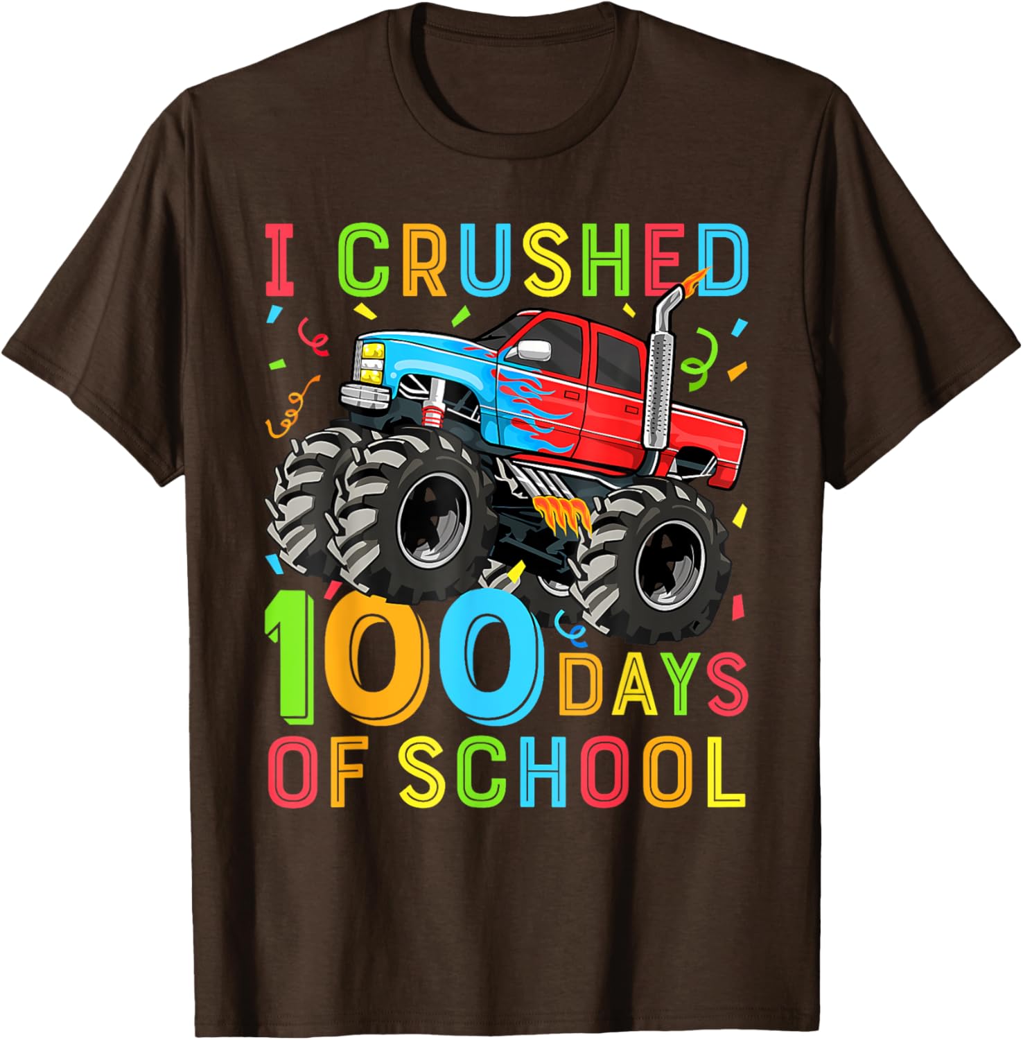100 Days of School Monster Truck Shirt for Boys Fun 100th Day Outfit - 9