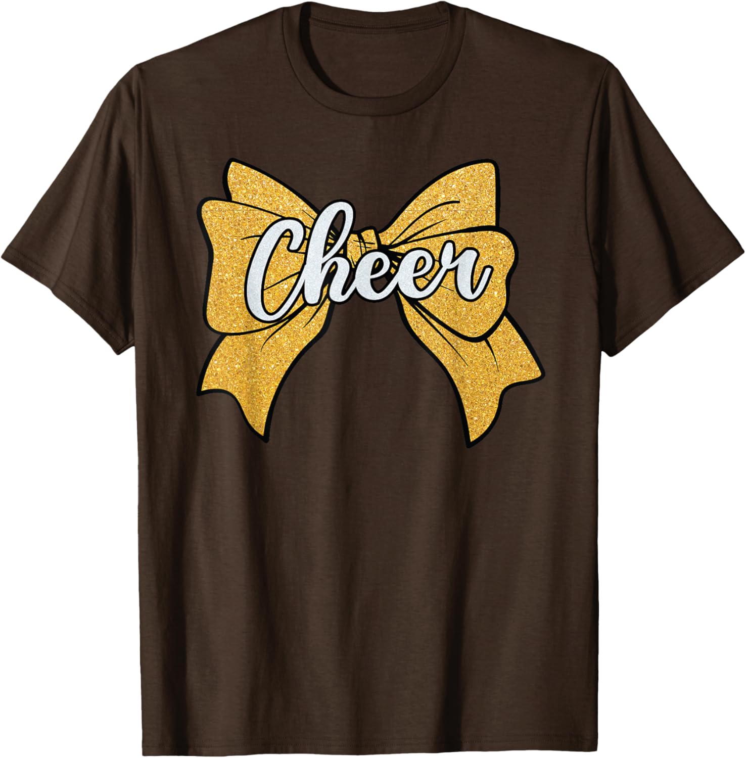 Coquette Yellow Cheerleader T-Shirt with Cheer Bow for Sport Fans - 3