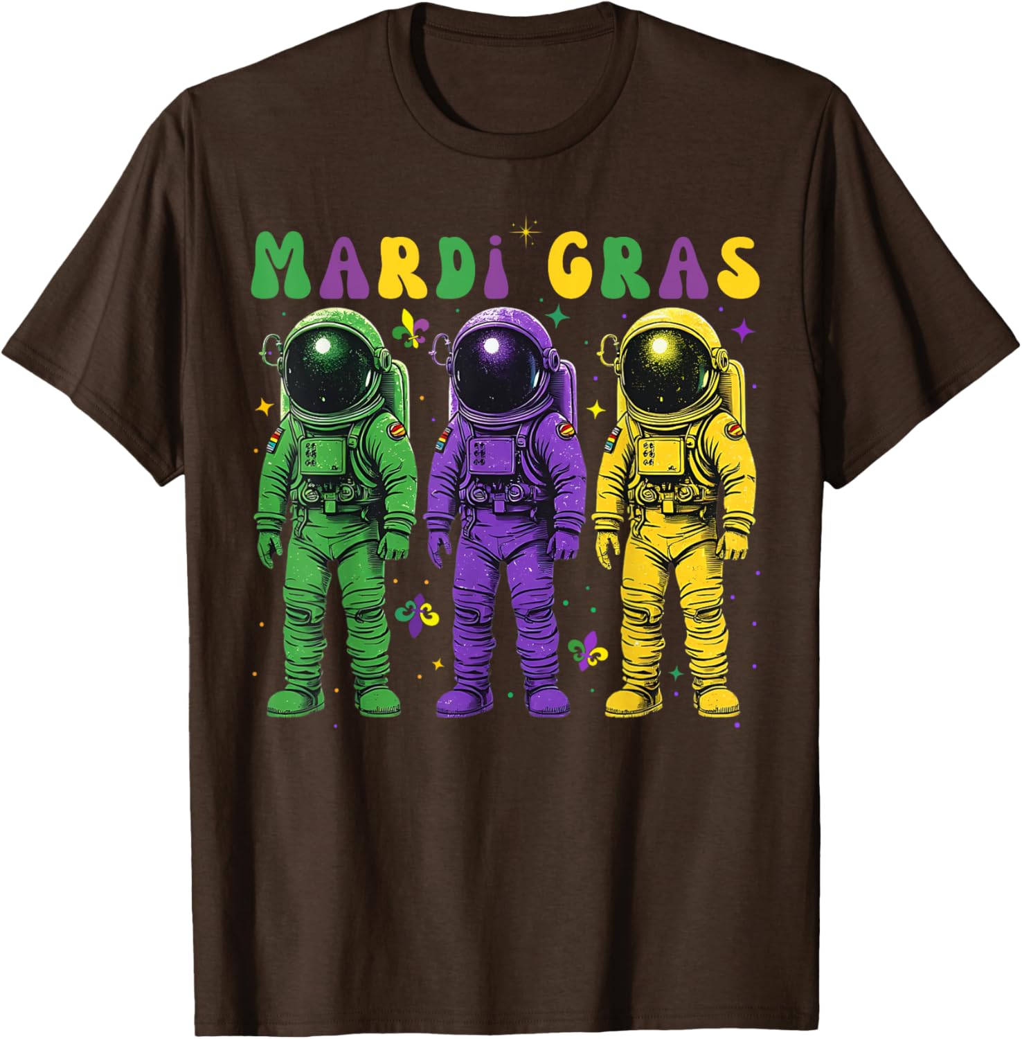 Astronaut Mardi Gras T-Shirt - Groovy New Orleans Carnival Fashion - 13