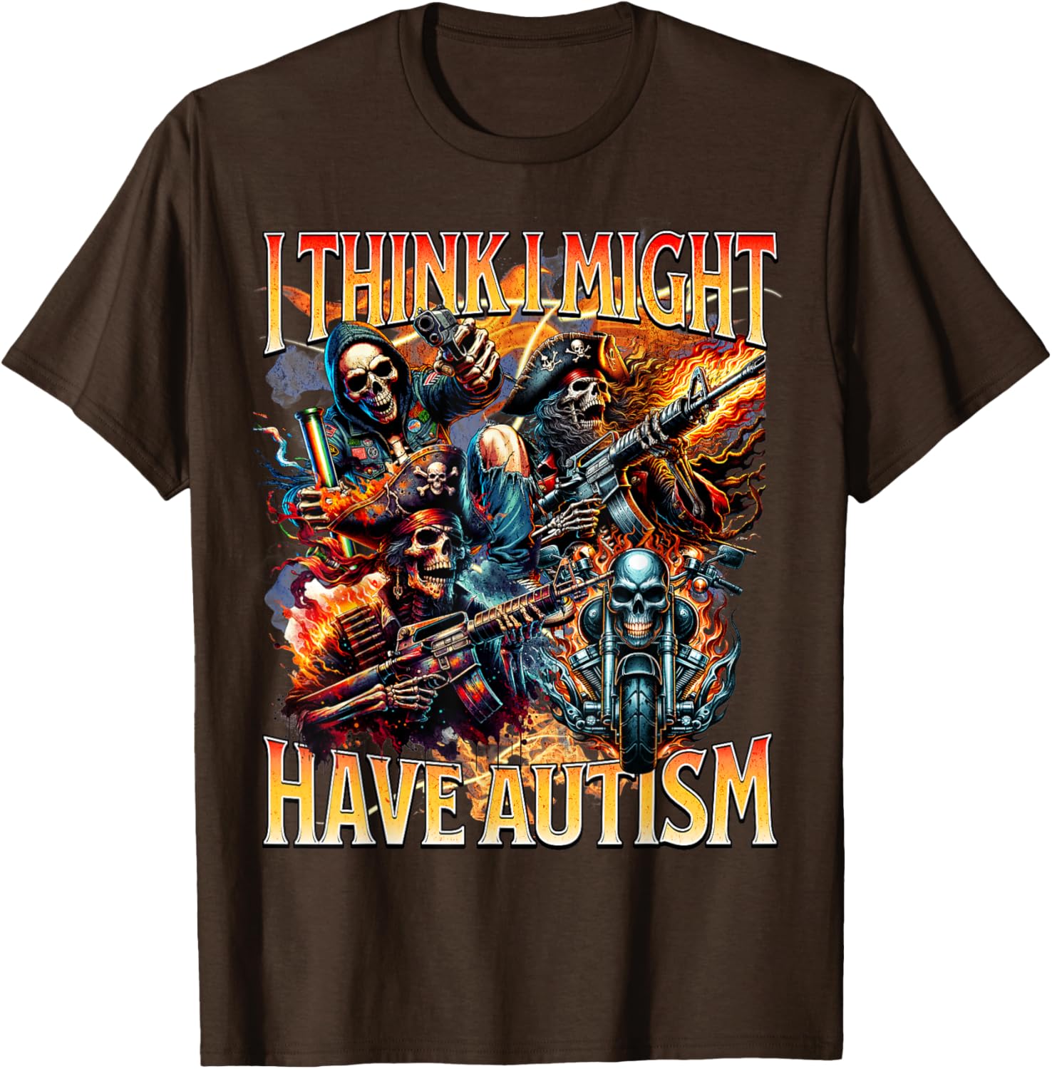 Funny Autism Awareness Meme Skeleton T-Shirt for Autistic Pride - 1