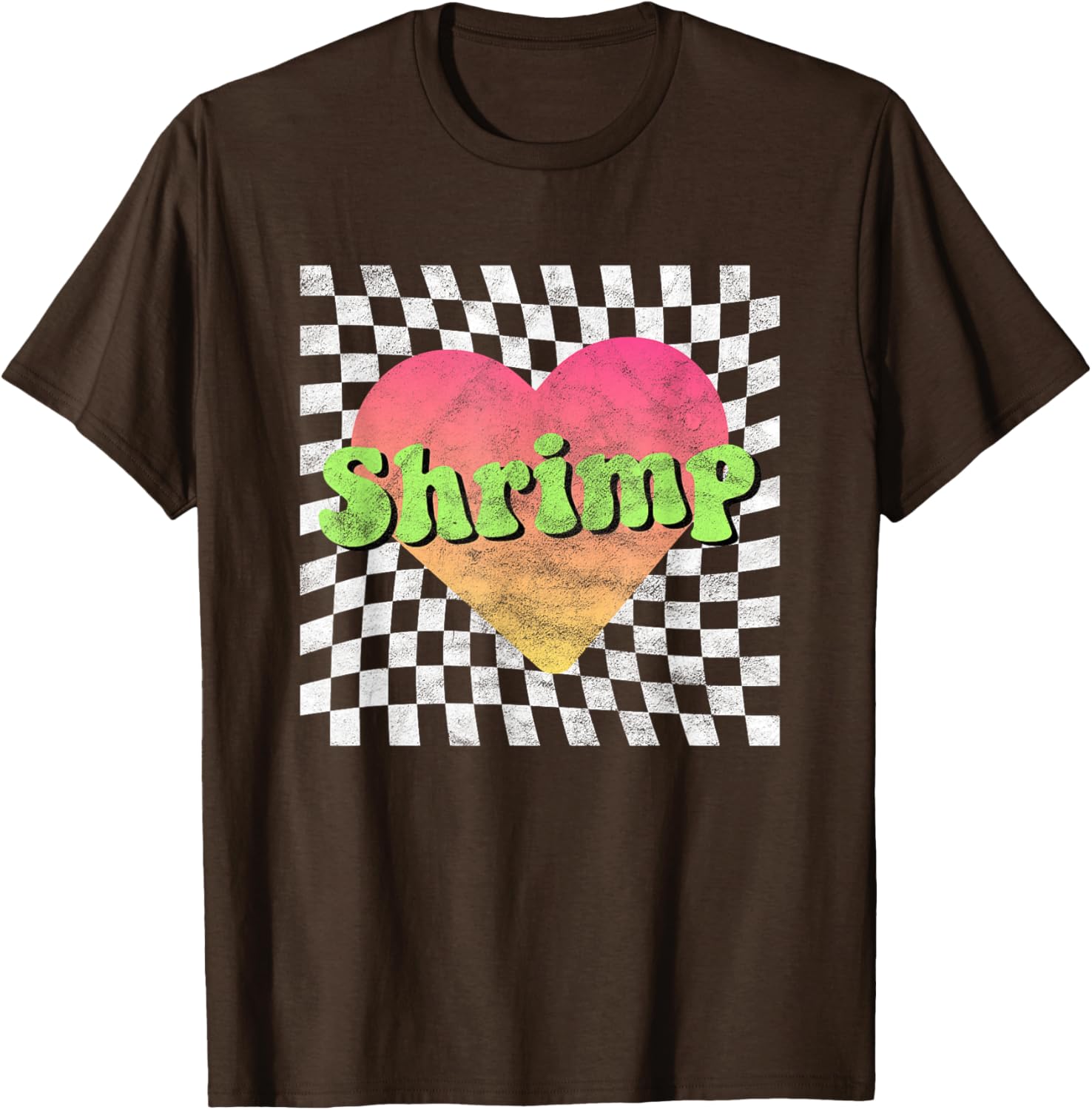 Vintage Retro Shrimp Lover Heart T-Shirt for Seafood Fans - 5