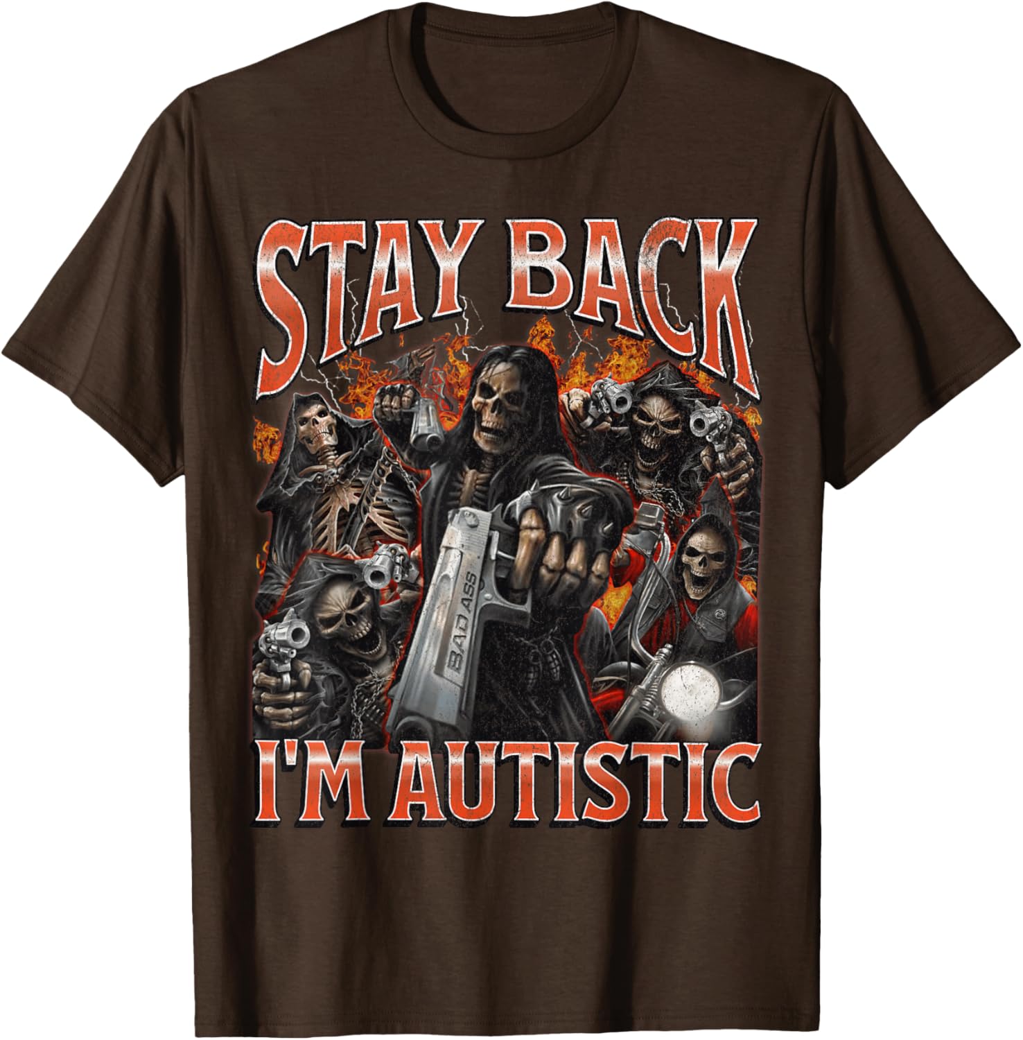 Funny Autistic Skeleton Meme Graphic T-Shirt for Unique Style and Comfort - 4