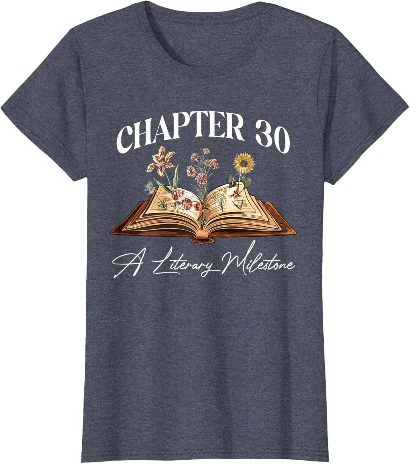 Wildflower Book Lover 30th Birthday T-Shirt for Nature Enthusiasts - 8