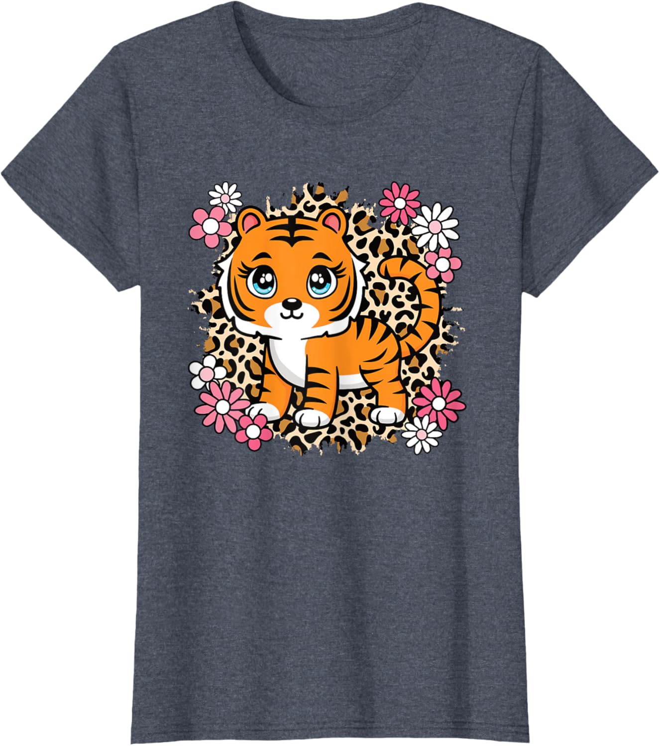 Cute Tiger Flowers T-Shirt for Women Girls and Kids - Perfect Gift for Tiger Lovers - 19