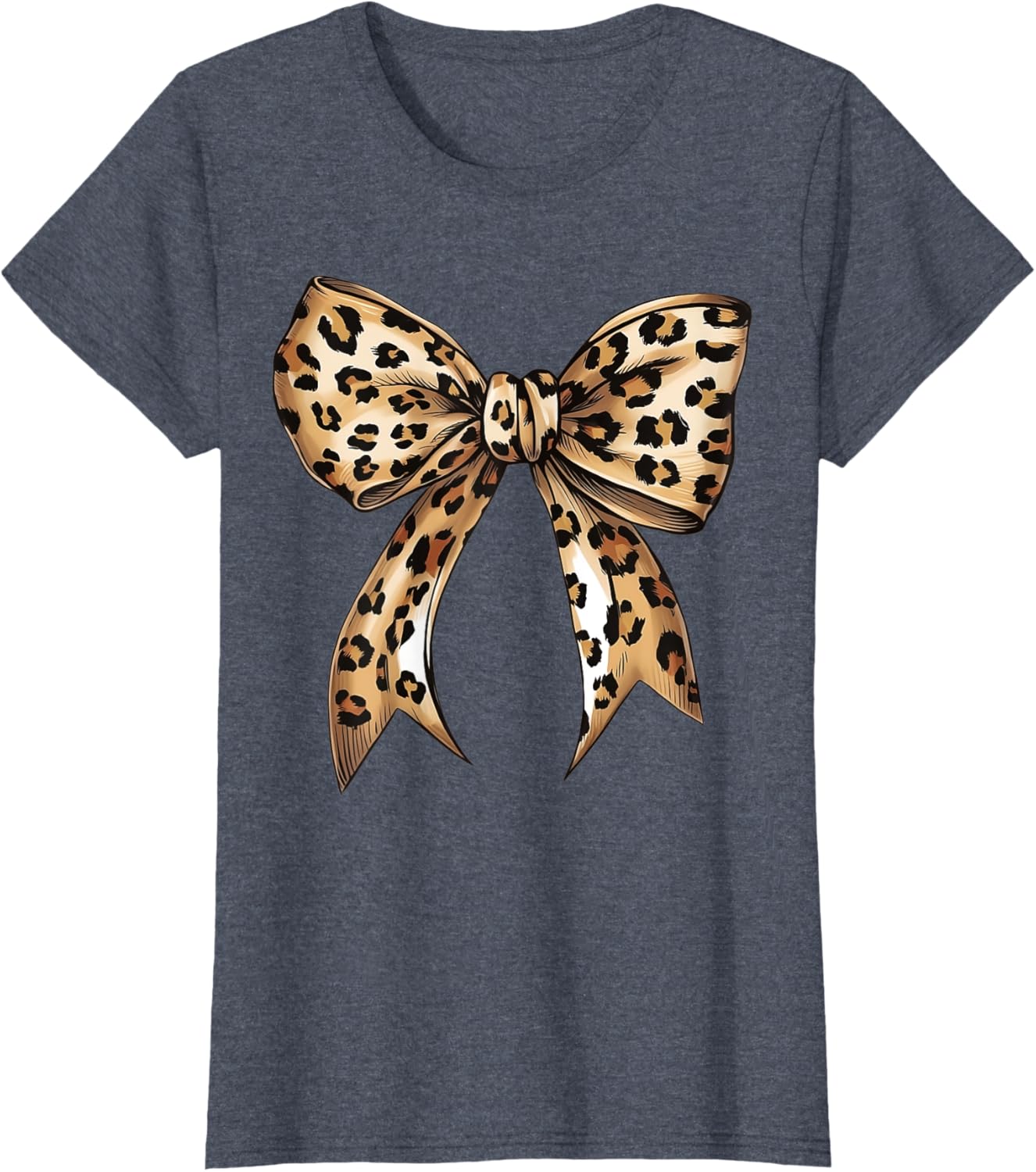Stylish Leopard Print Croquette Bow T-Shirt for Trendy Fashion Lovers - 8