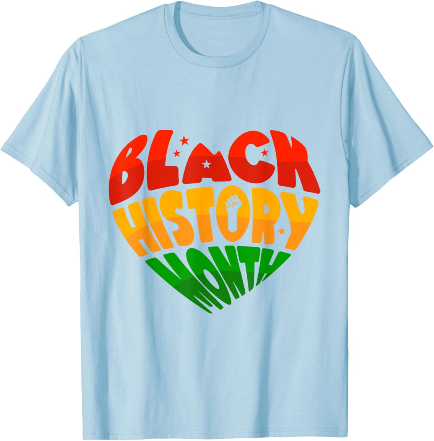 Celebrate Black History Month Heart & Fist T-Shirt for Women, Men & Kids - 10