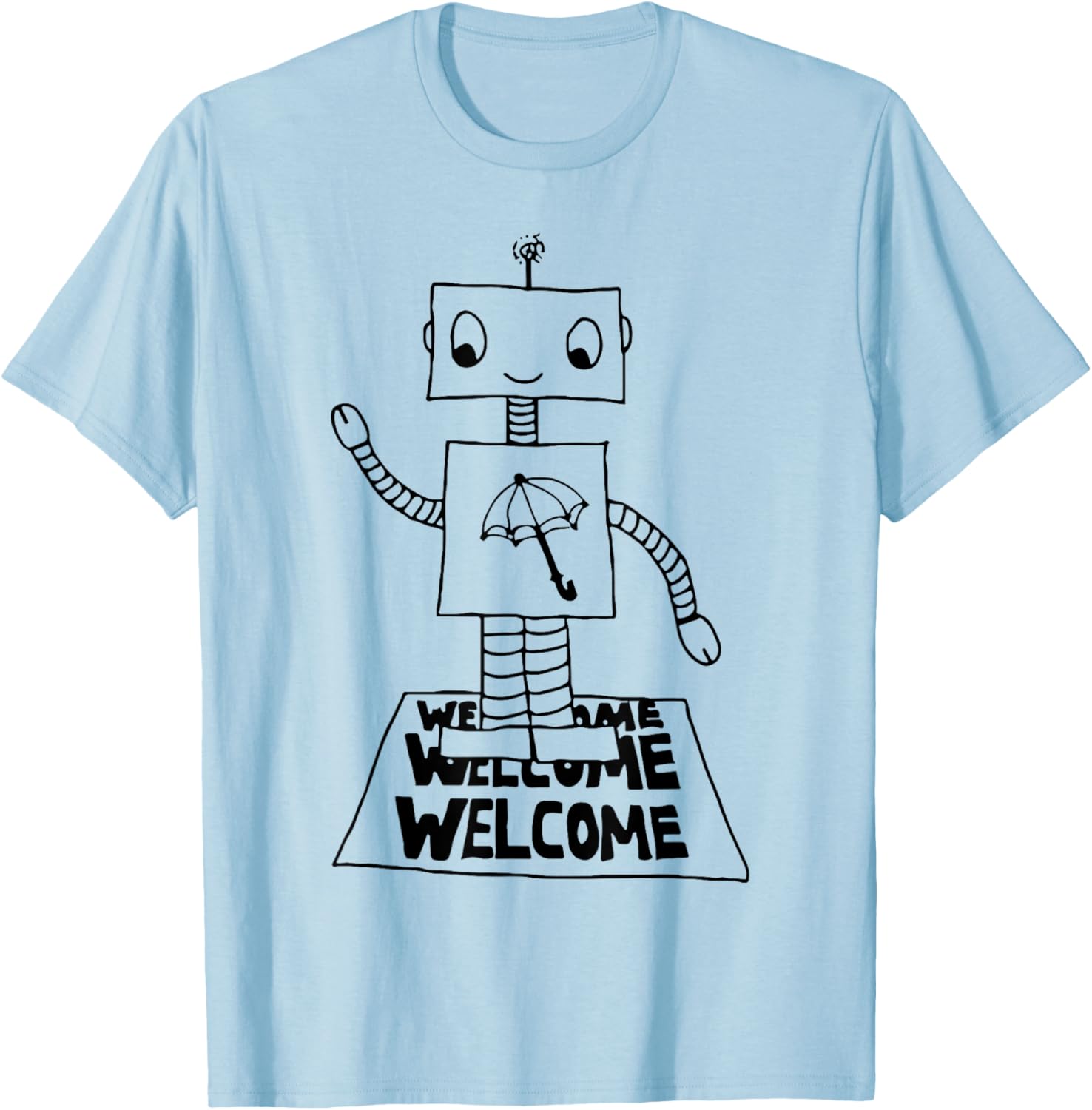 Robot Welcome T-Shirt for Fun Casual Wear in Clothing and Shoes - 9