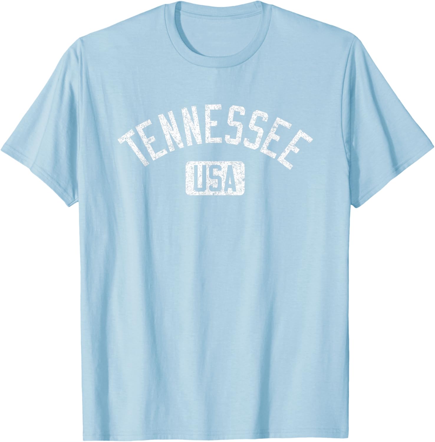Tennessee Arched Text Distressed White Print T-Shirt for Casual Style - 23