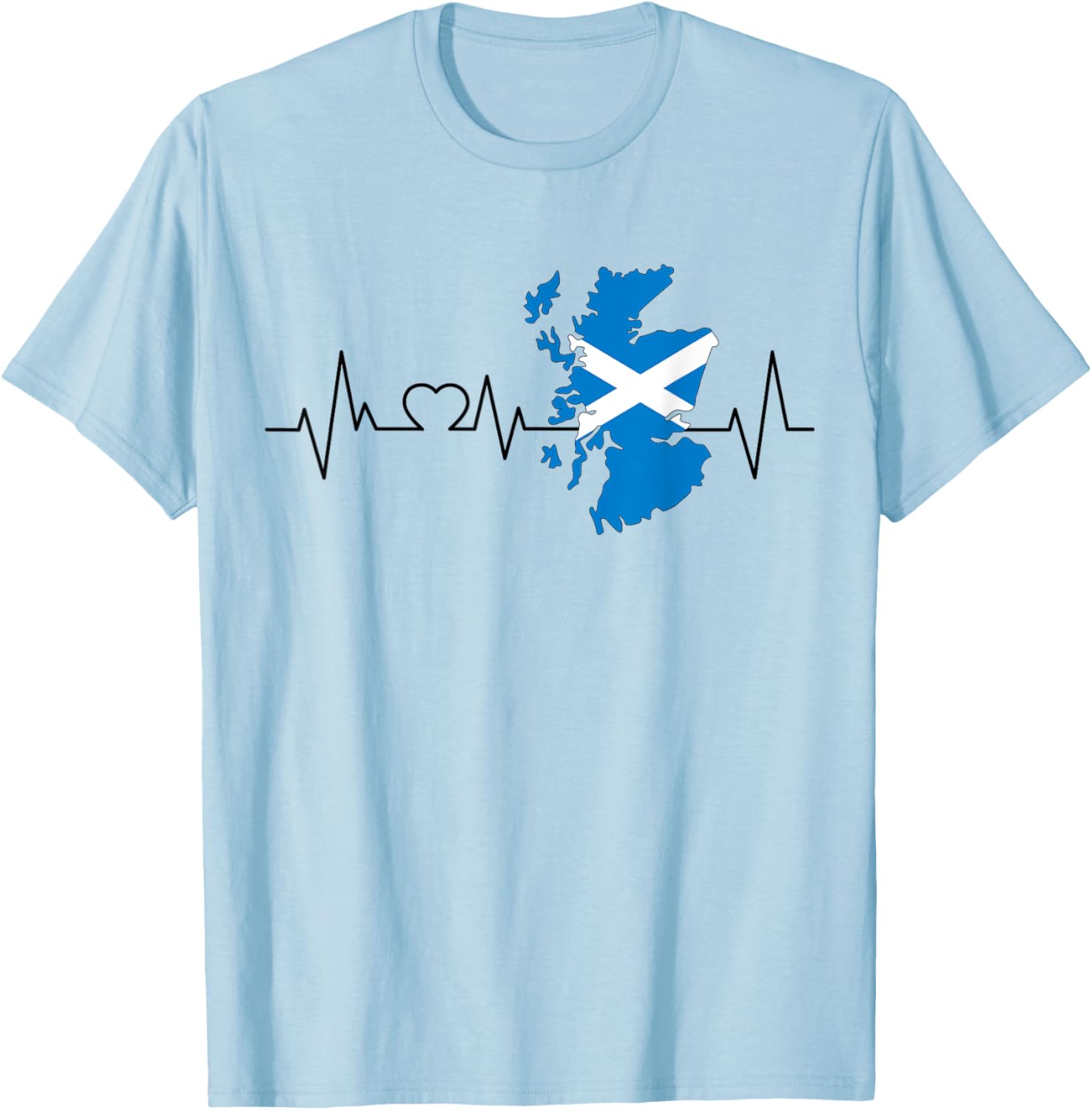 Scotland Flag Heartbeat T-Shirt for Proud Scots Lovers and Travelers - 3
