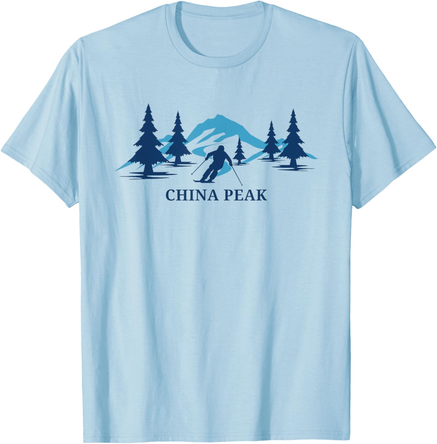 China Peak Ski Resort Skier T-Shirt for Passionate Ski Lovers - 9