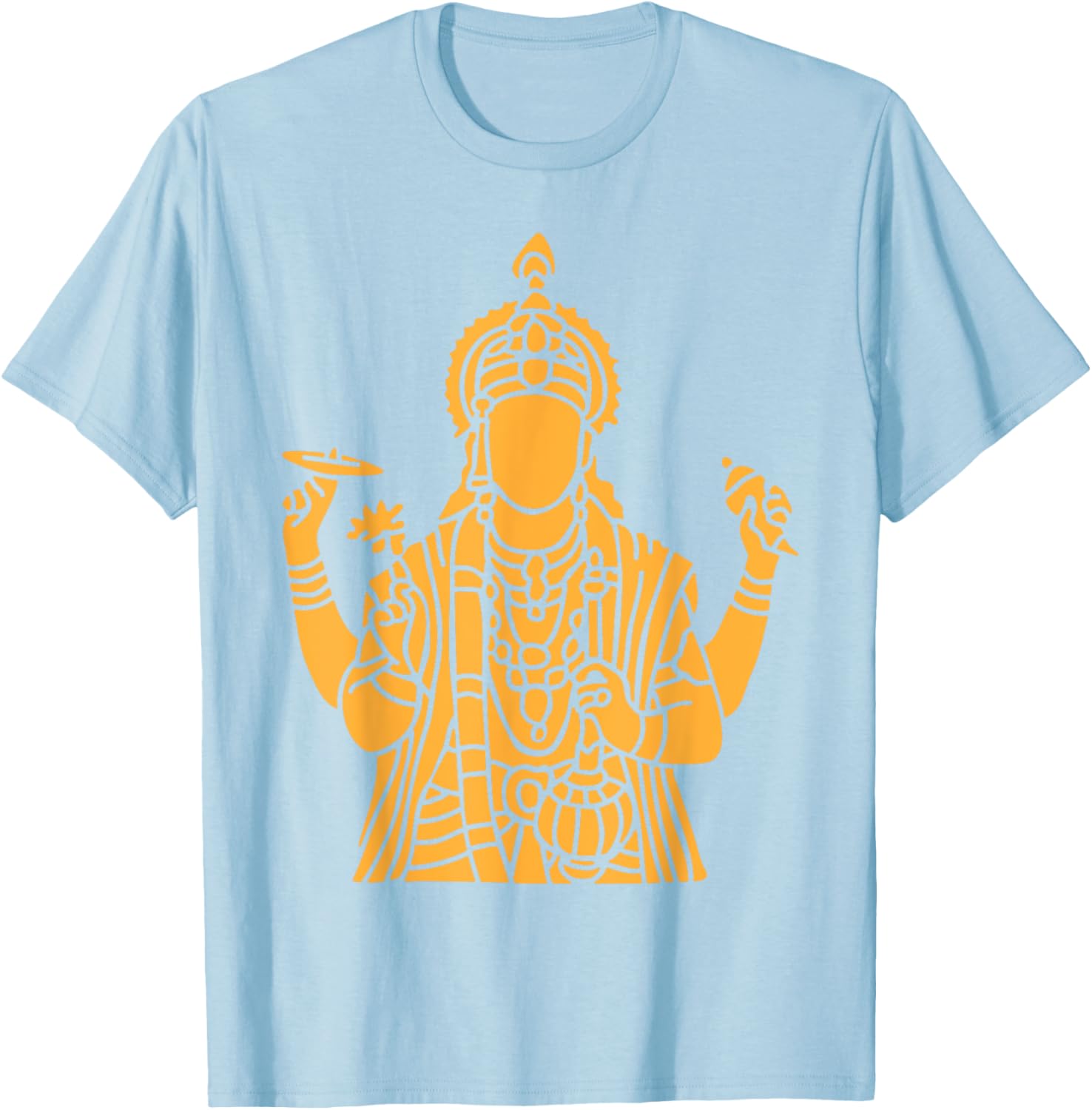 Vishnu Narayana Silhouette T-Shirt for Divine Pooja and Spiritual Wear - 26