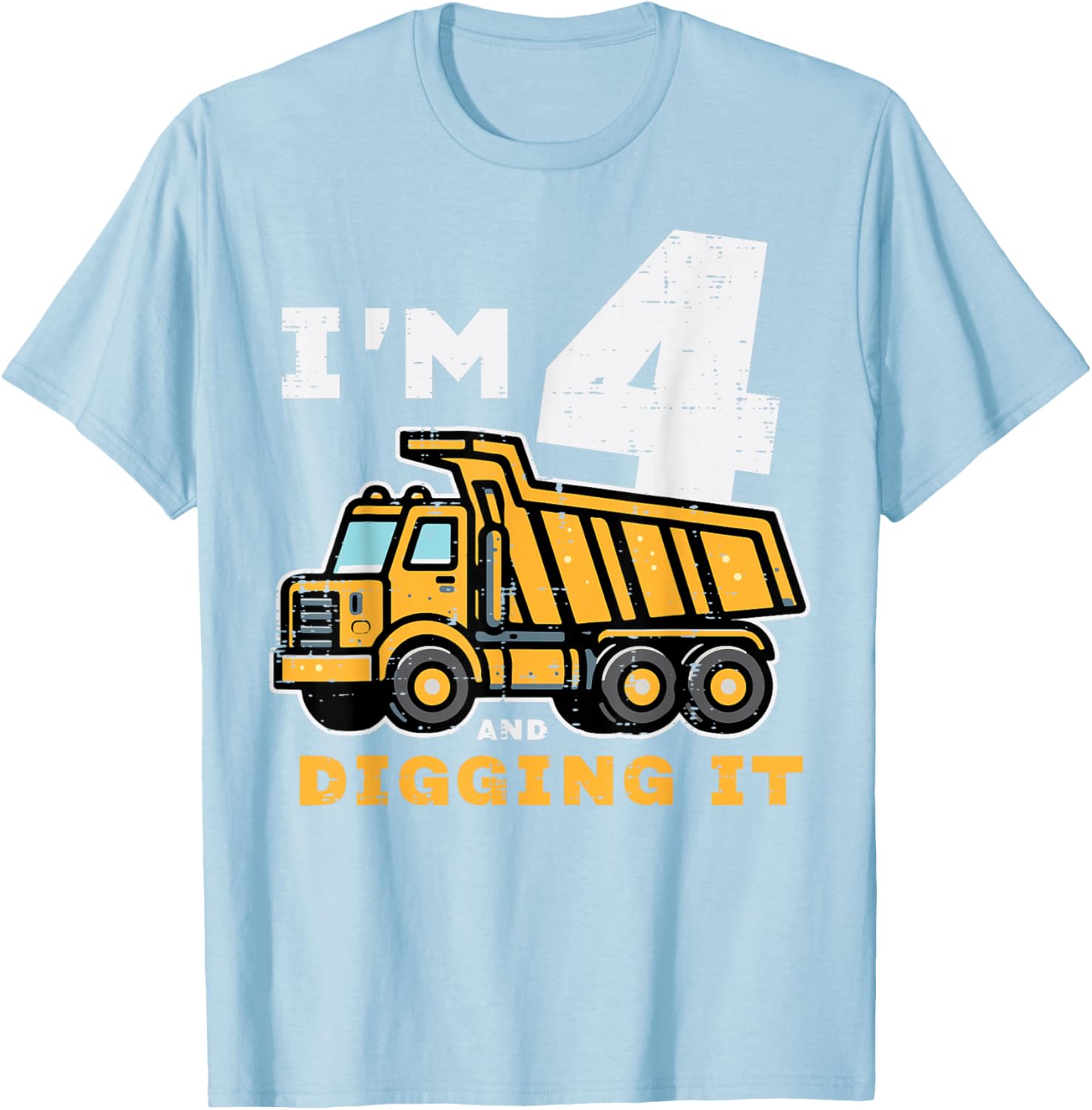 Cute 4th Birthday Dump Truck T-Shirt for Kids - Digging It Design - 26