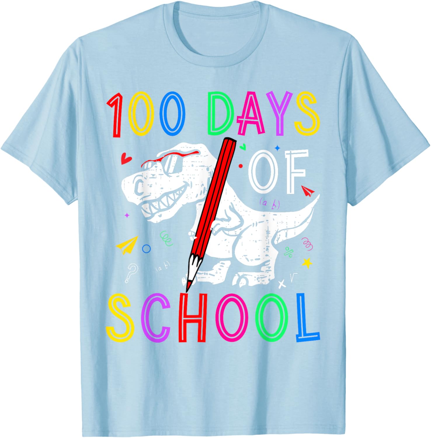 100 Days of School Dino T-Rex Kids T-Shirt for Teachers and Students - 13