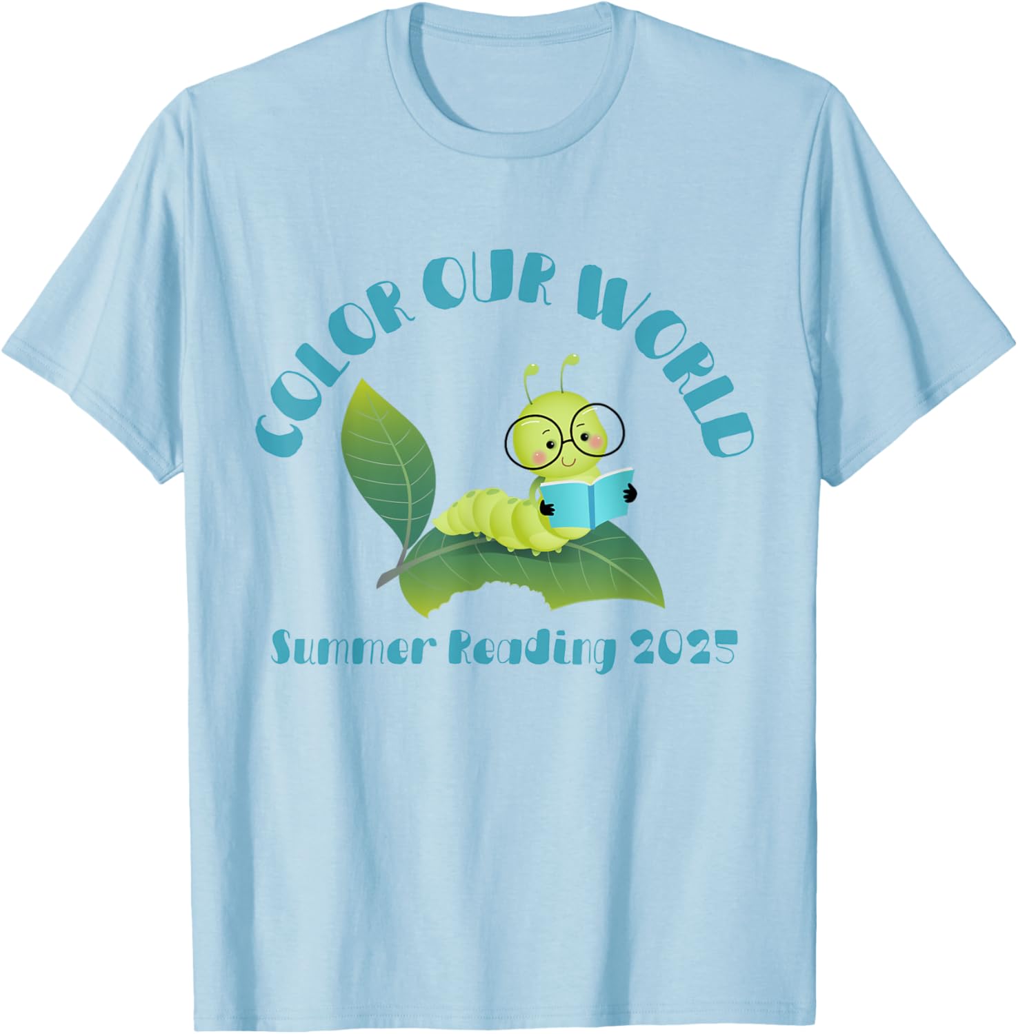 Color Our World Summer 2025 Reading Program Book Worm T-Shirt for Kids - 10