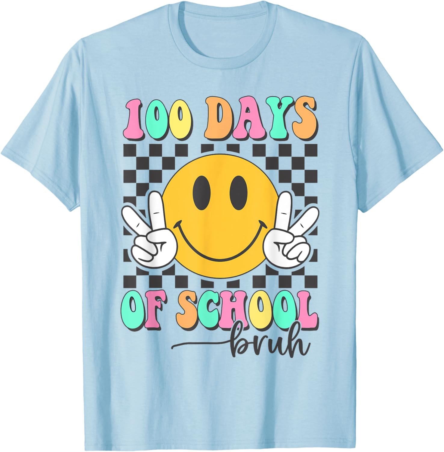 Bruh 100 Days of School T-Shirt for Boys and Girls Fun Celebration Wear - 14