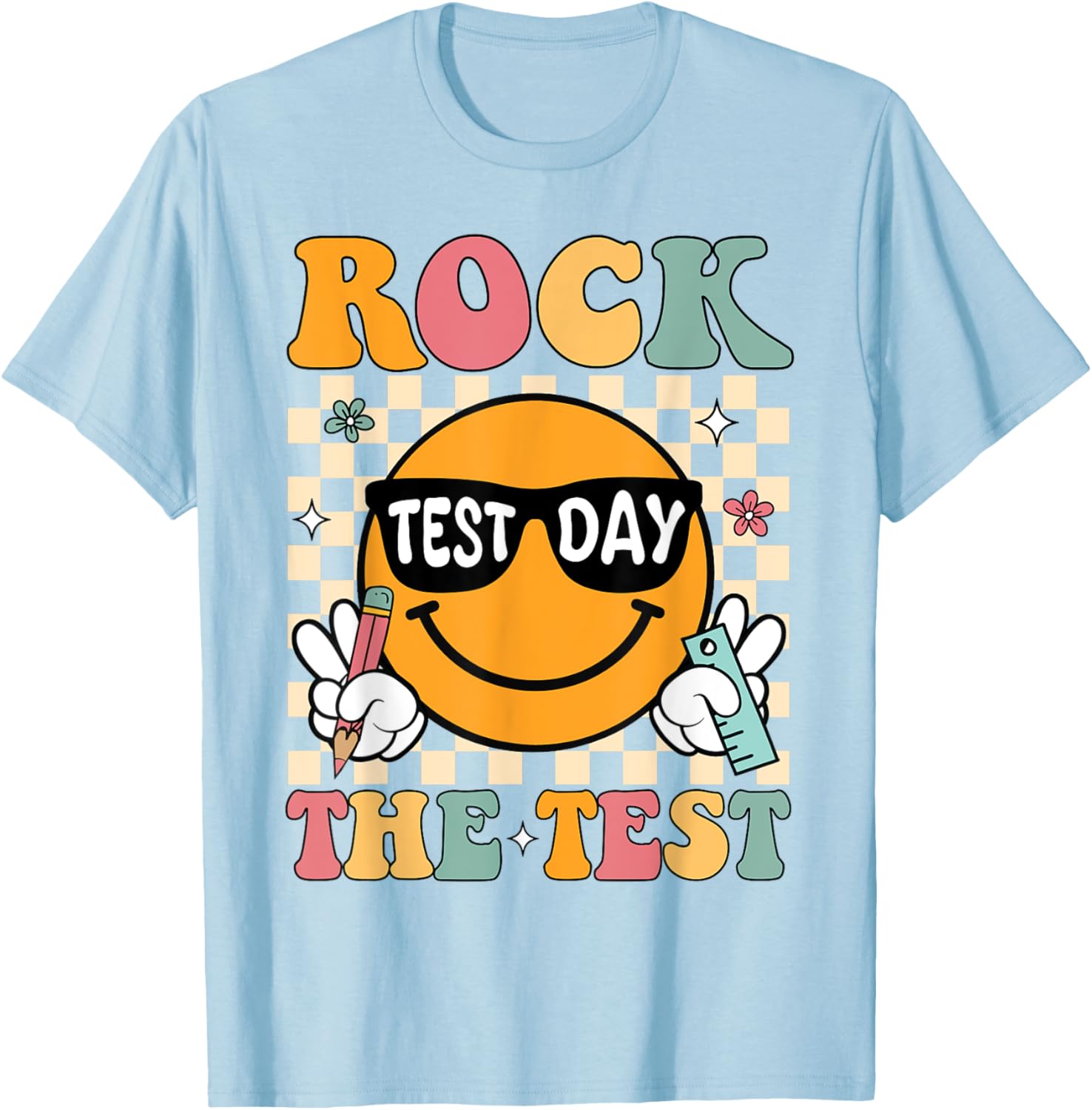 Test Day Rock The Test Teacher T-Shirt Motivational Gift for Educators - 1
