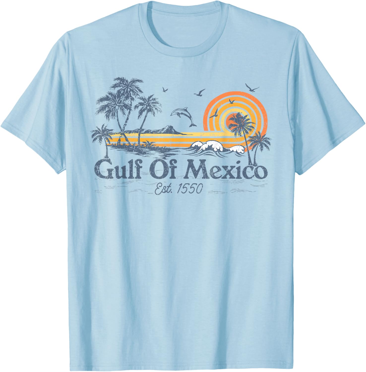 Gulf of Mexico Est 1550 Retro Vintage Beach T-Shirt for Beach Lovers - 4