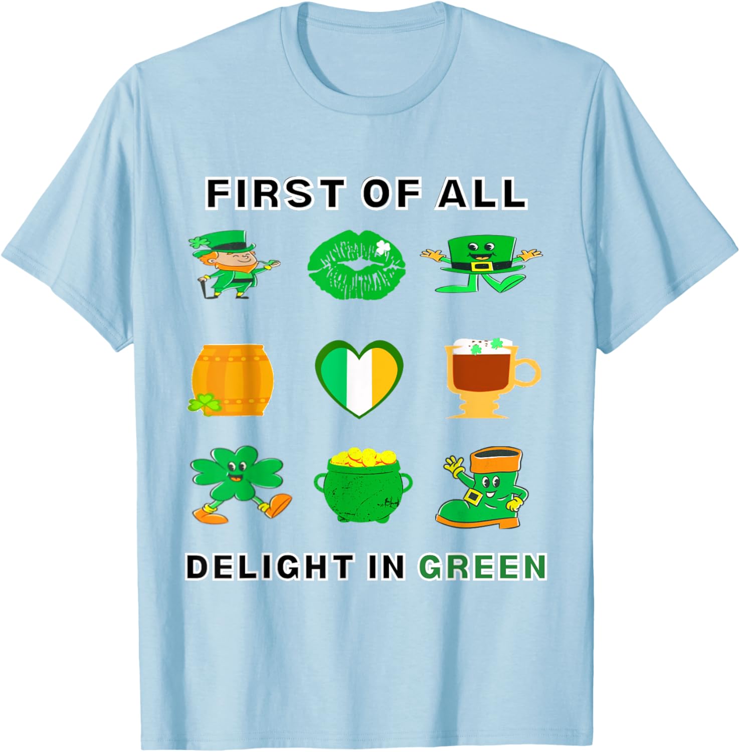 St. Patrick's Day Irish Lucky Birthday Shamrock 9-Grid T-Shirt - 5