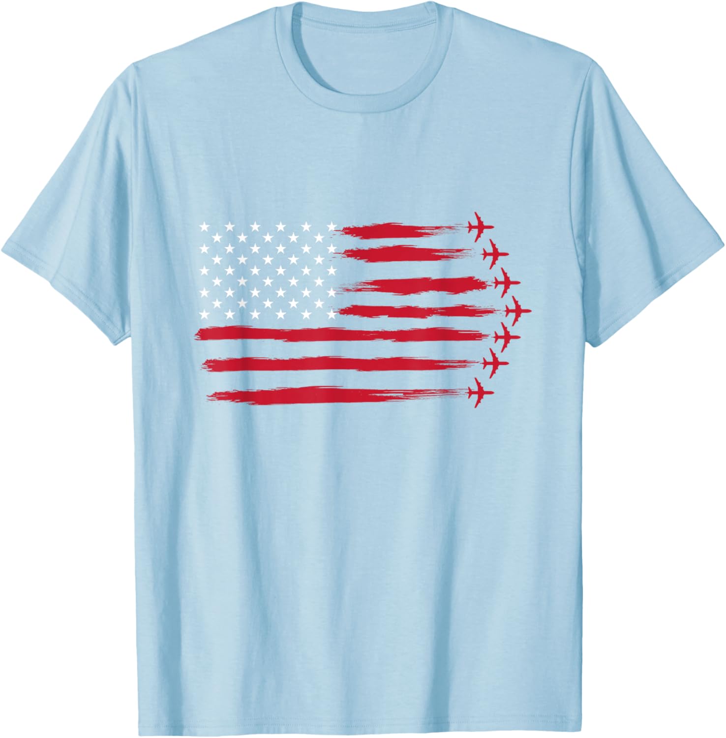 US Flag Airplanes T-Shirt for Airline Pilots and Aviation Lovers - 16