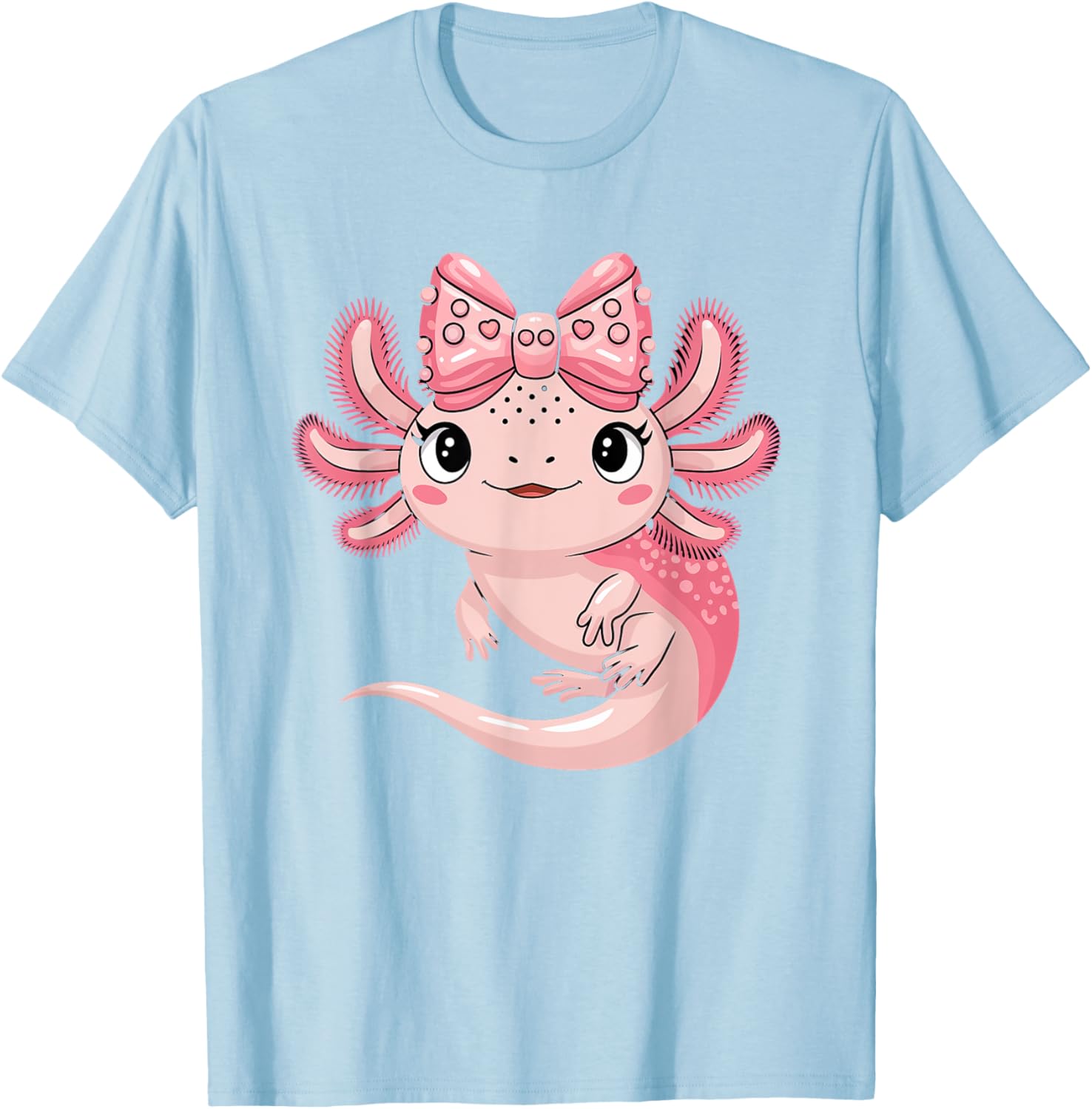 Cute Axolotl Girls Coquette Bow T-Shirt for Axolotl Lovers - 9