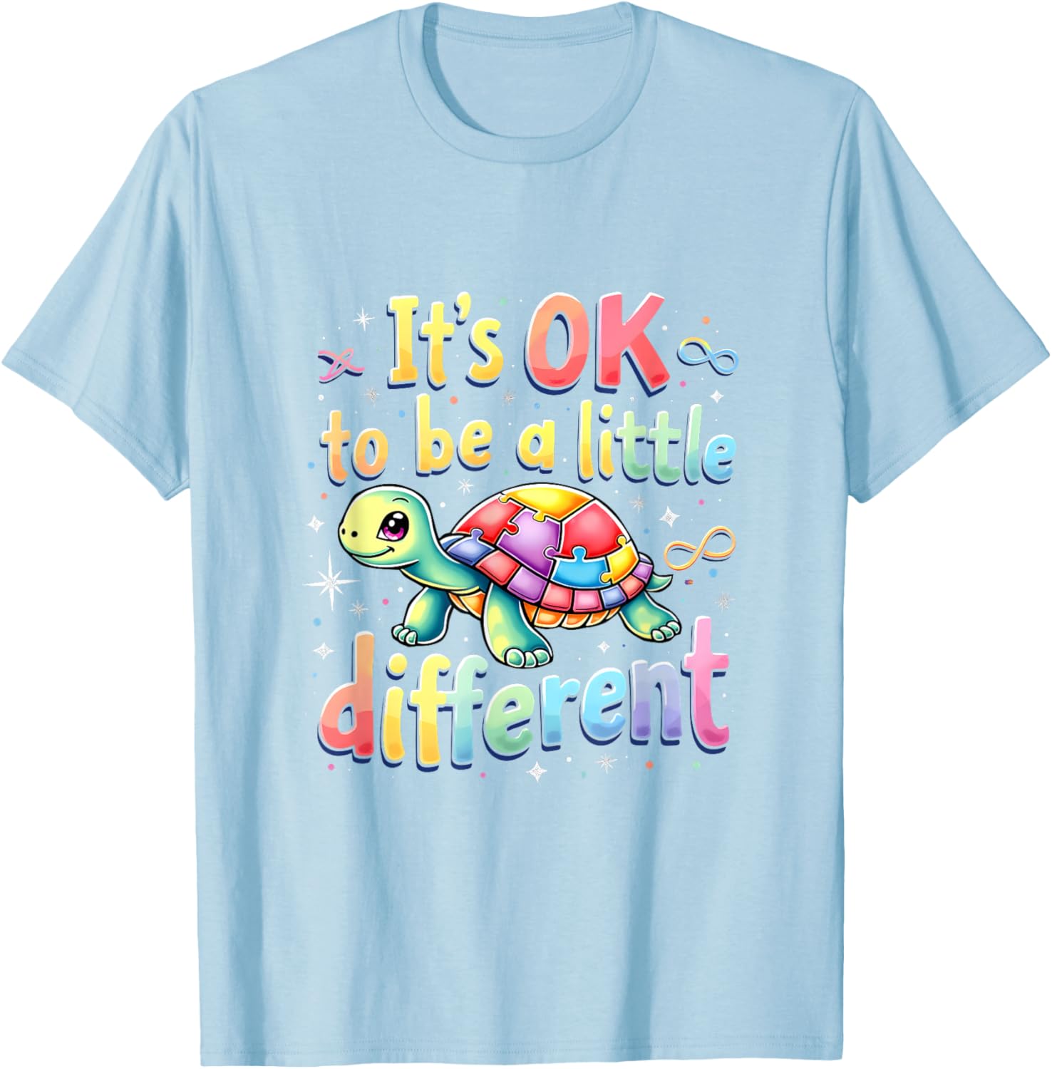 Autism Awareness Turtle T-Shirt It's Okay to Be Different Fun Tee - 21
